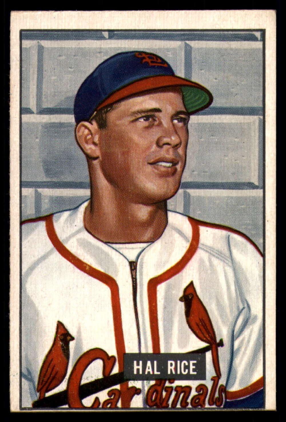 Baseball MLB 1951 Bowman #300 Hal Rice EX/NM RC Rookie Cardinals