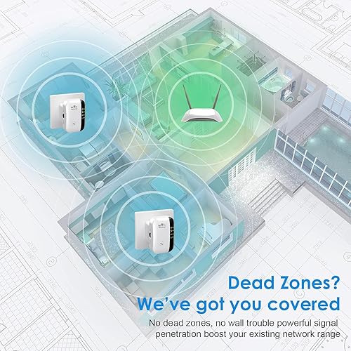 Miniatura 4 de Extensor WiFi, amplificador de señal WiFi de hasta 4000 pies cuadrados y 40 dispositivos, repetidor WiFi amplificador de Internet para el hogar,