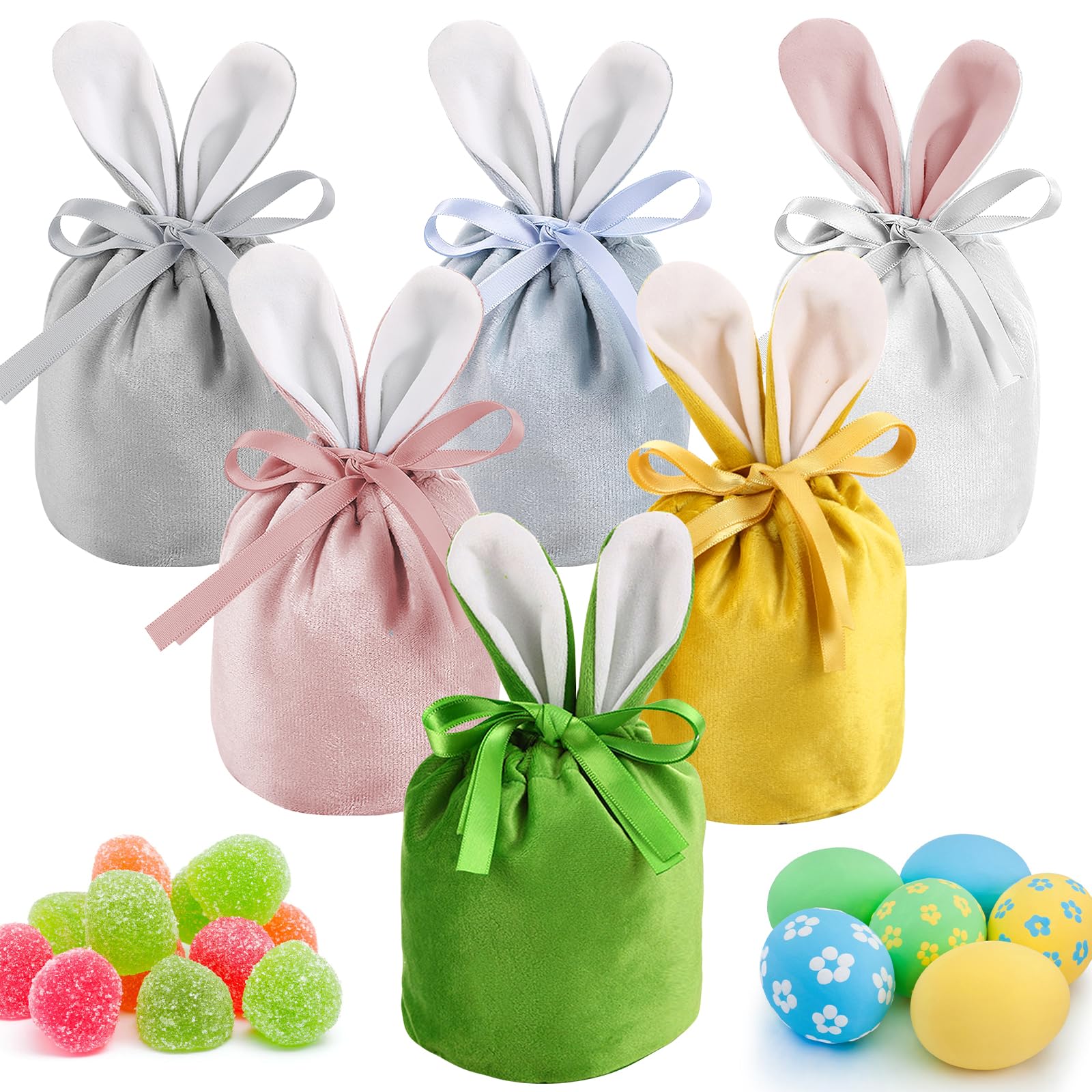 8 Sacs à Œufs De Pâques Avec Poignées - Paniers Enfant Thème Pâques Réutilisables