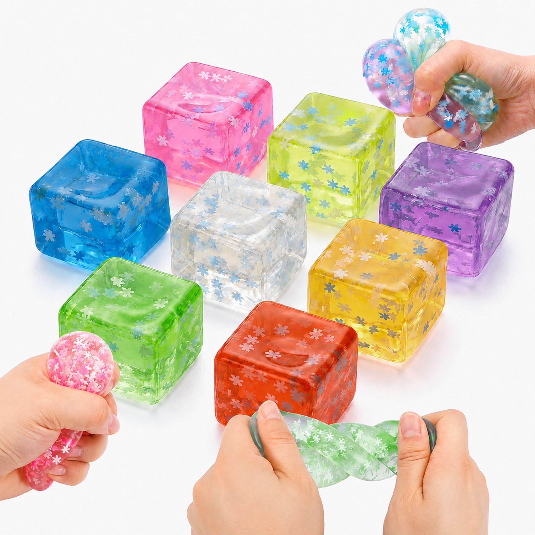 Photo 1 of MEZHOBBY 8-Pack Snowflake Squishy Stress Cubes