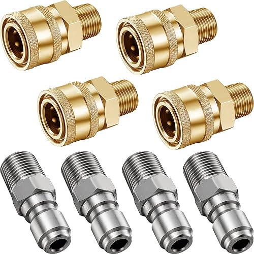 Miniatura 8 de Accesorios de conexión rápida 38 NPT  2 piezas de 38 pulgadas para lavadora a presión macho de 38 pulgadas, accesorios de conexión rápida, kit de