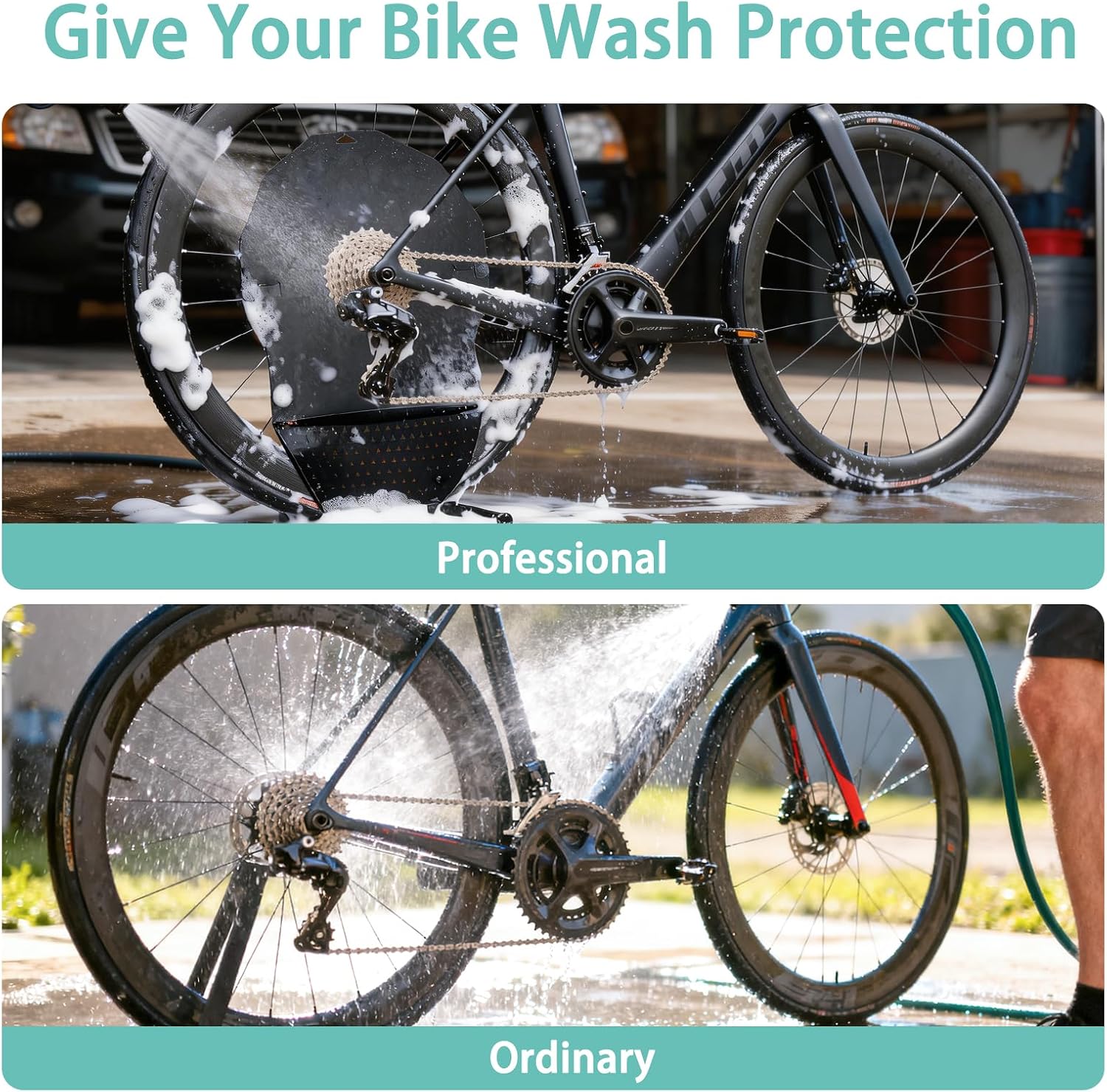 ENLEE Bike Disc Brake Cover - Anti-Oil Stain Guard for Disc Brakes, Heat-Resistant PP Cleaning Cover Protector with Sewage Storage Function, Universal Fit All Bicycles, Orange Star