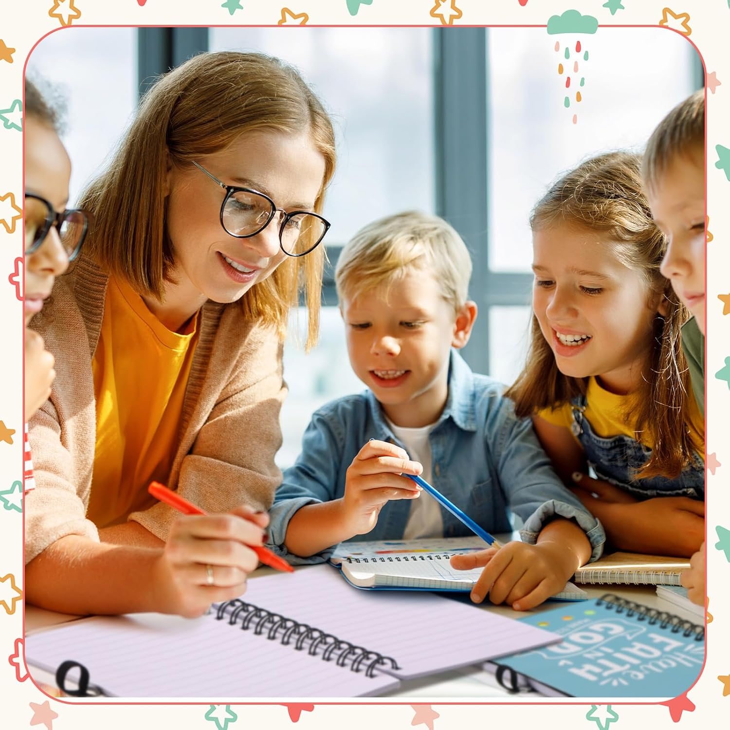 Sayglossy 20 Sets Prayer Journal Christian Aesthetic Notebook Gifts Bulk Church Inspirational Scripture Religious Spiral Bible Verse Notebook with Sticky Notes Bamboo Ballpoint Pen Notepads for Church