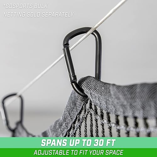 Miniatura 6 de GoSports Kit de cable ajustable de 30 pies para colgar – Sistema de cable de acero inoxidable para uso en interiores y exteriores – Cuelgue redes