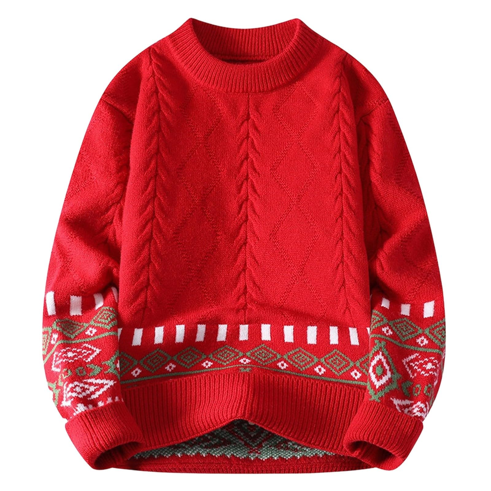 Genérico Jersey Navidad Feo Hombre, Jersey Hombre Casual Cuello Redondo Invierno Jersey Manga Larga Elegante Retro Sweater De Navidad Casual Christmas para Navidad