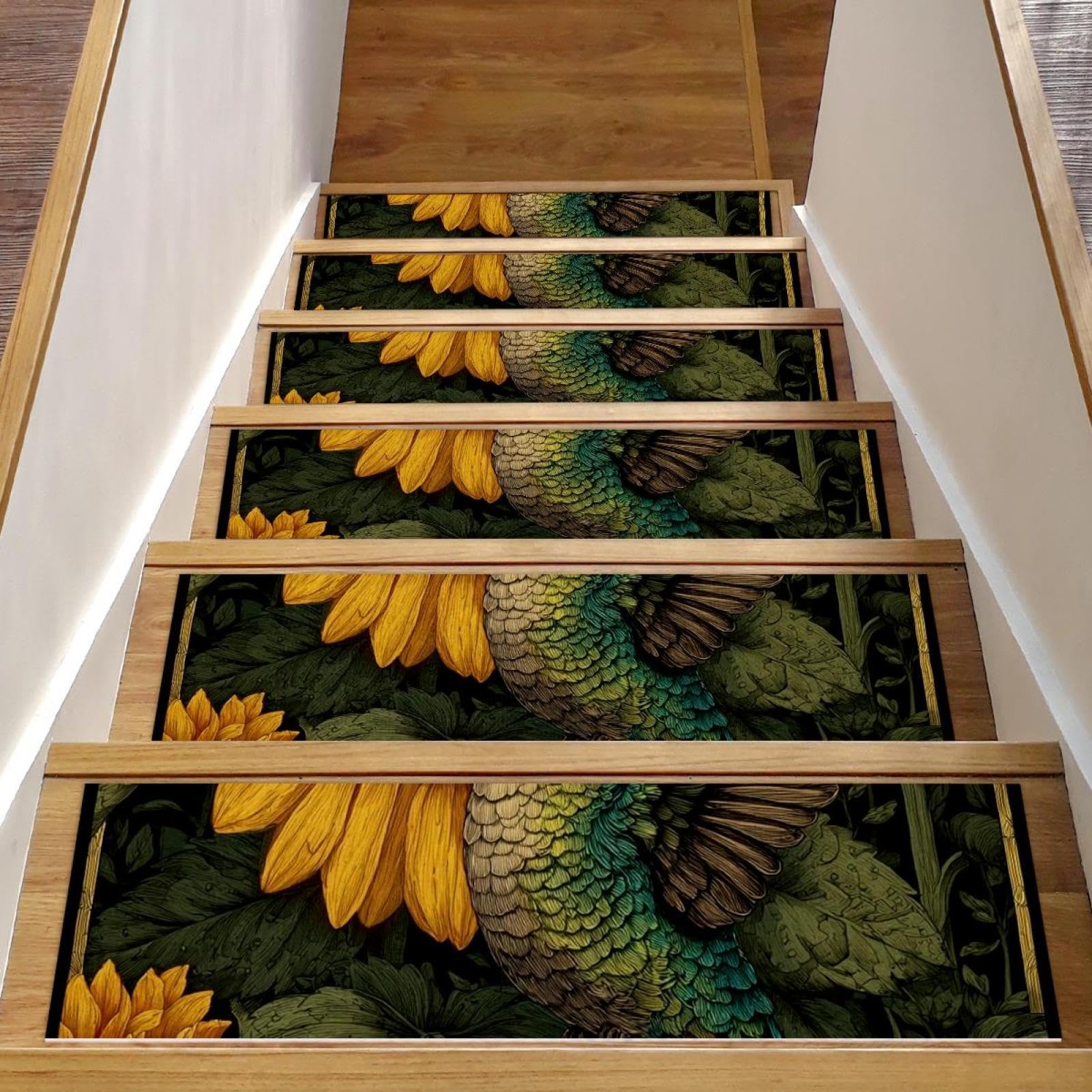 Tapis d'escalier antidérapant sécurisé contre les glissades sur marche en bois