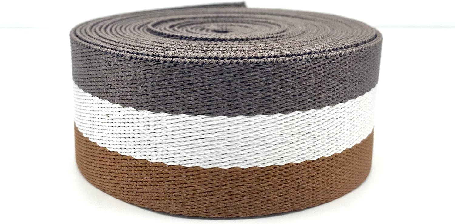 Stripe Webbing Ribbon 1 1/2 inch (38mm) Polyester-Cotton Blend Strap Replacement 5 Yards ZC30