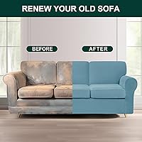 Vista 314 de CHUN YI - Funda elástica para sofá (7 piezas), funda para sofá de 3 plazas con tres respaldos y cojines separados con banda elástica, tela jacquard