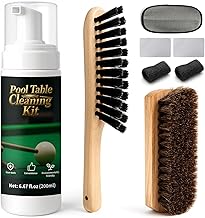 8pcs Pool Table Cleaning Kit - Powerful Cleaner Quickly Breaks Down Chalk & Stains, Restores Felt Smoothness - With Pool Table Brush and Anti-Static Glove - Gift for Billiard Enthusiasts