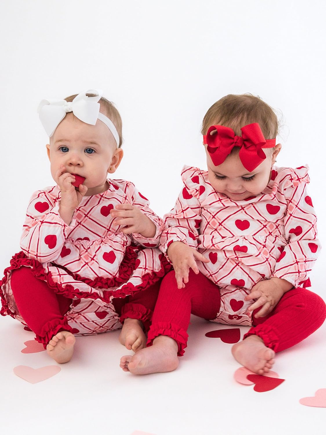 RuffleButts Baby Girls Cotton Gauze Long Sleeve Tiered Ruffle Swing Top and Bloomer Set