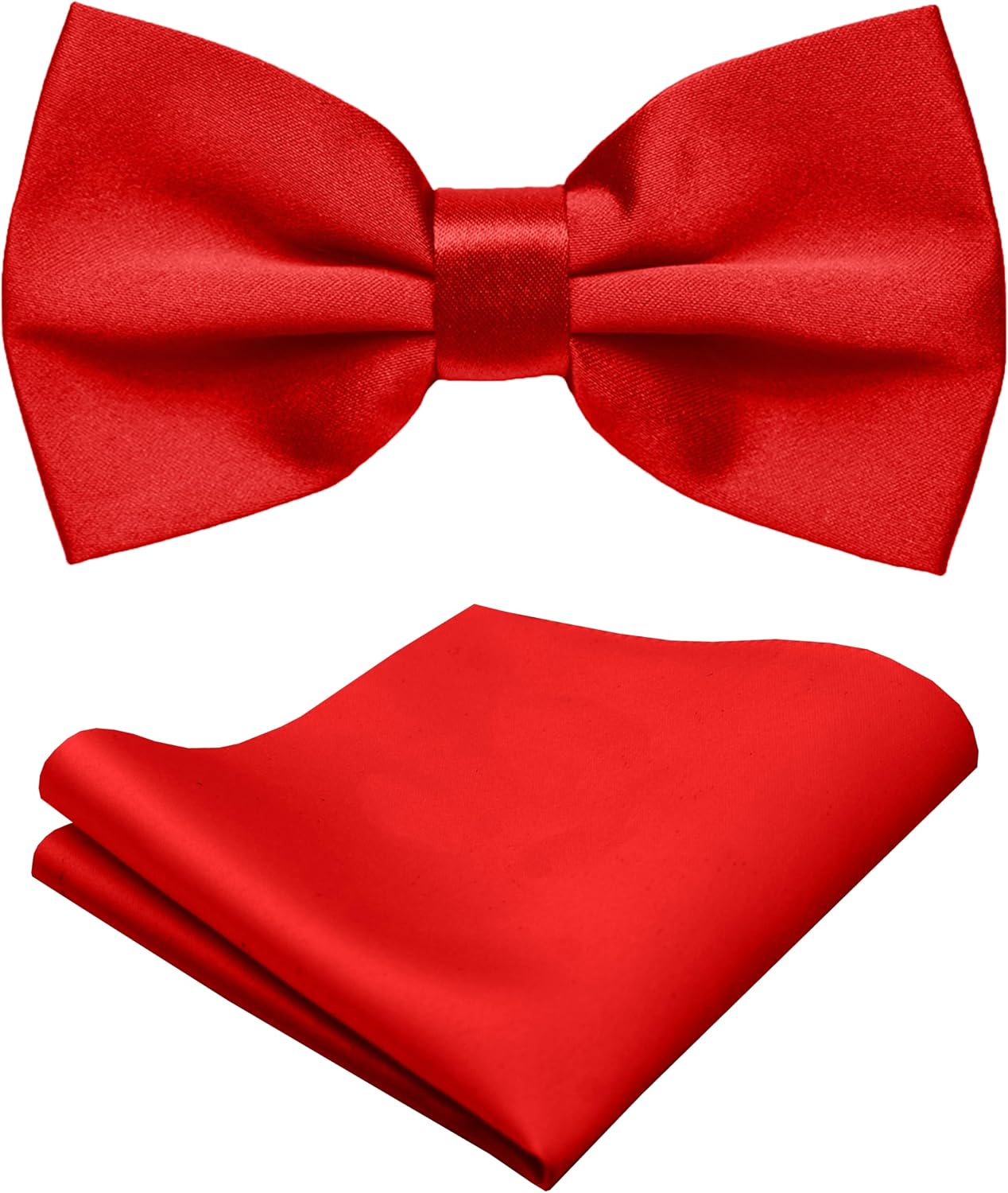 trilece Bow Ties for Men - Mens Solid Color Formal Pre Tied Bowtie and Pocket Square Sets - Mens Bowties Bow Tie Sets