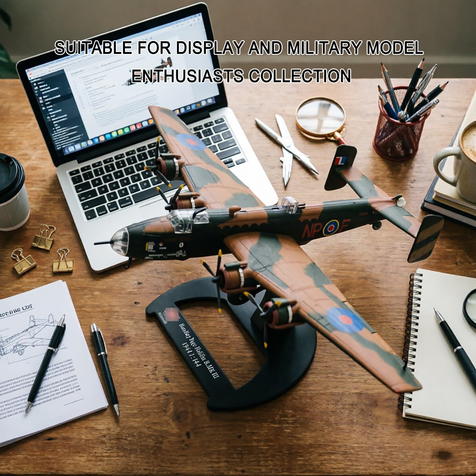 Modello bombardiere B.Mk III in scala 1:144 Realistico in lega pressofusa, display statico collezione con parti rotanti, regalo militare perfetto appassionati Desktop, scaffale decorazione