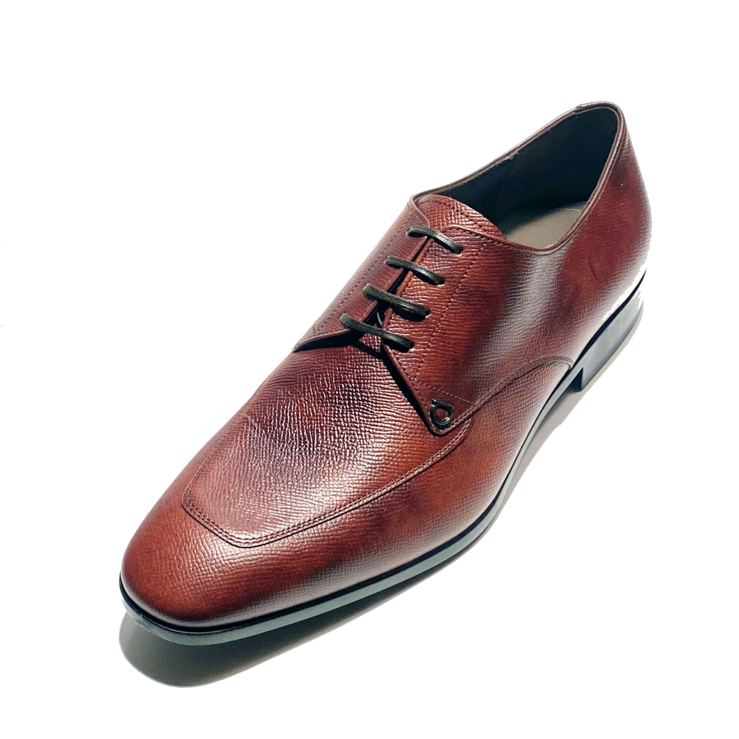 Ferragamo Tristano Leather Gancini Oxford Mens Mogensen Brown Lace-up Dress Shoes Salvatore