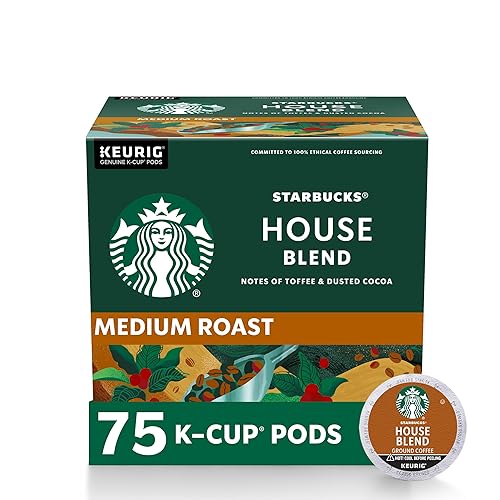 Starbucks Cápsulas de café K-Cup, tostado medio, mezcla de casa para cafeteras Keurig, 100% arábica, 1 caja (75 cápsulas)