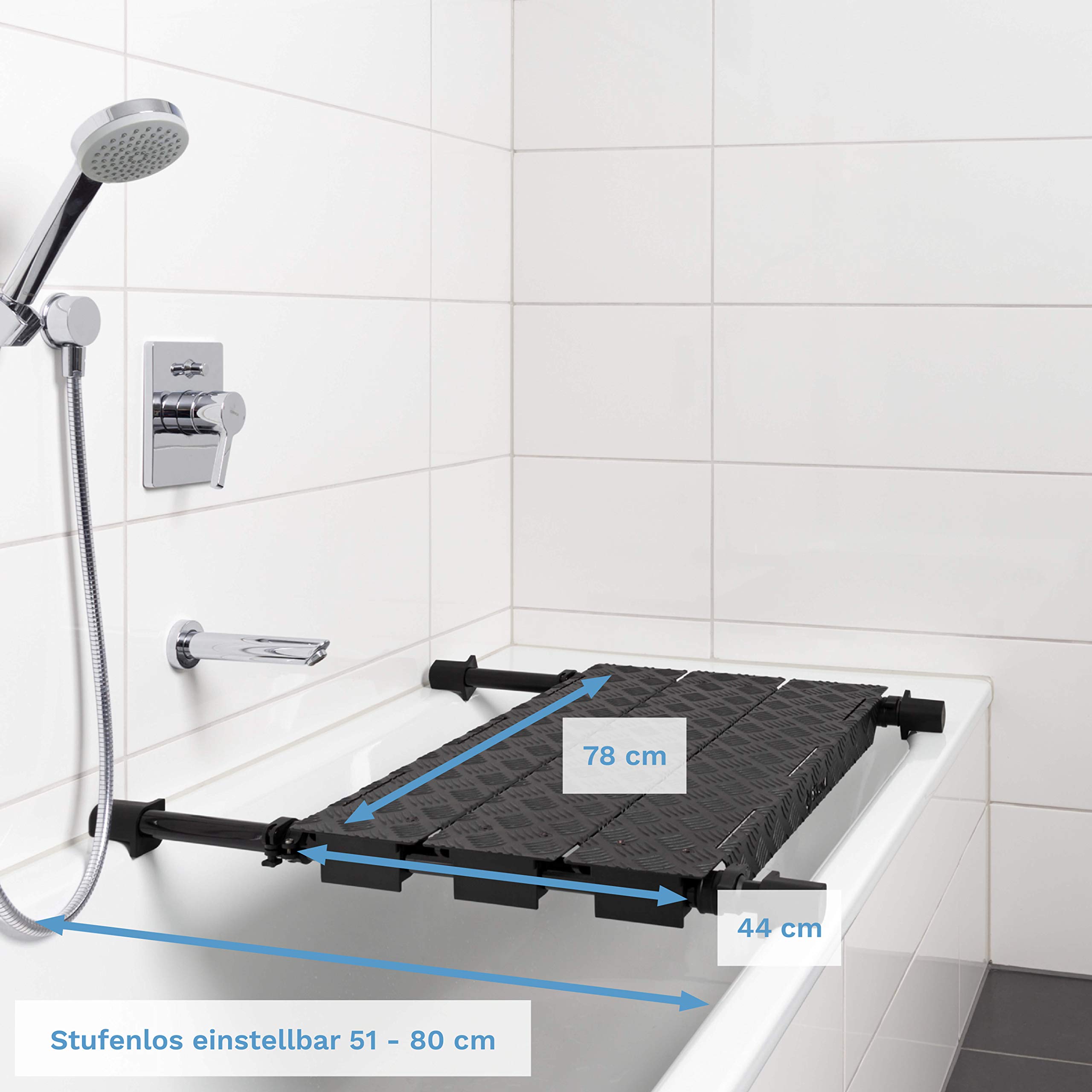 DogShower - Aus Aluminium - Hundedusche für Ihre Badewanne zur optimalen Pflege Ihres Hundes Hundehygiene - Hundepflege - platzsparend (L)