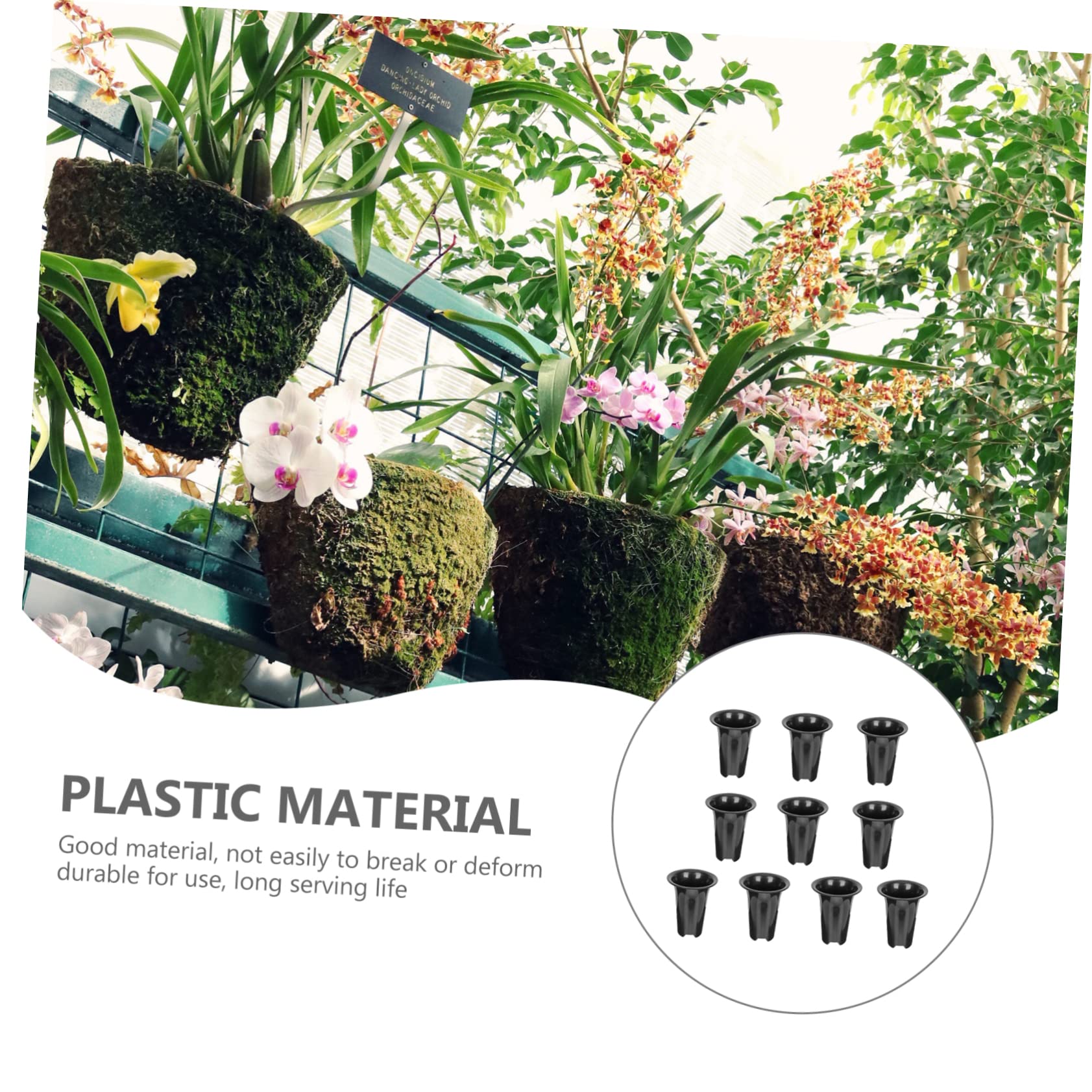 Toddmomy Lot de 10 Pots pour Plantes Orchidées en Plastique Respirants 15 Cm Hauteurs Trous de Drainage pour Jardin Balcon Contrôle des Racines Solide et Stable