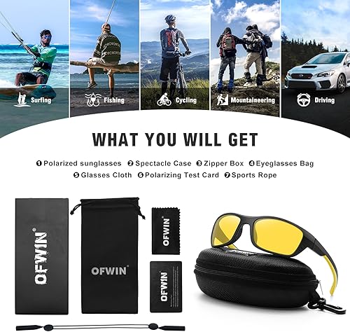 Miniatura 6 de Gafas de sol polarizadas de pesca para hombre, para conducir, correr, golf, deportes, protección UV, unisex