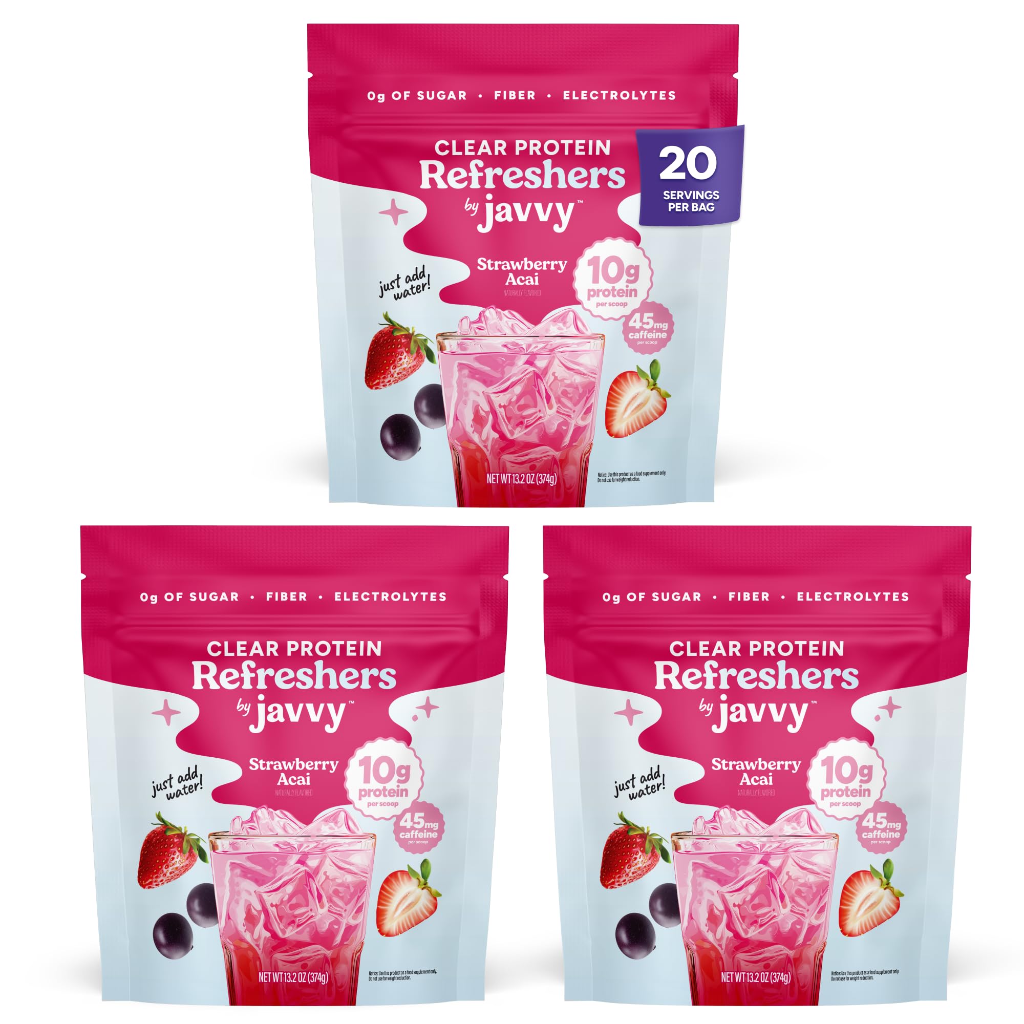 Javvy Clear Protein Powder with Clear Whey Protein, Strawberry Berry Acai — Amazon image 13