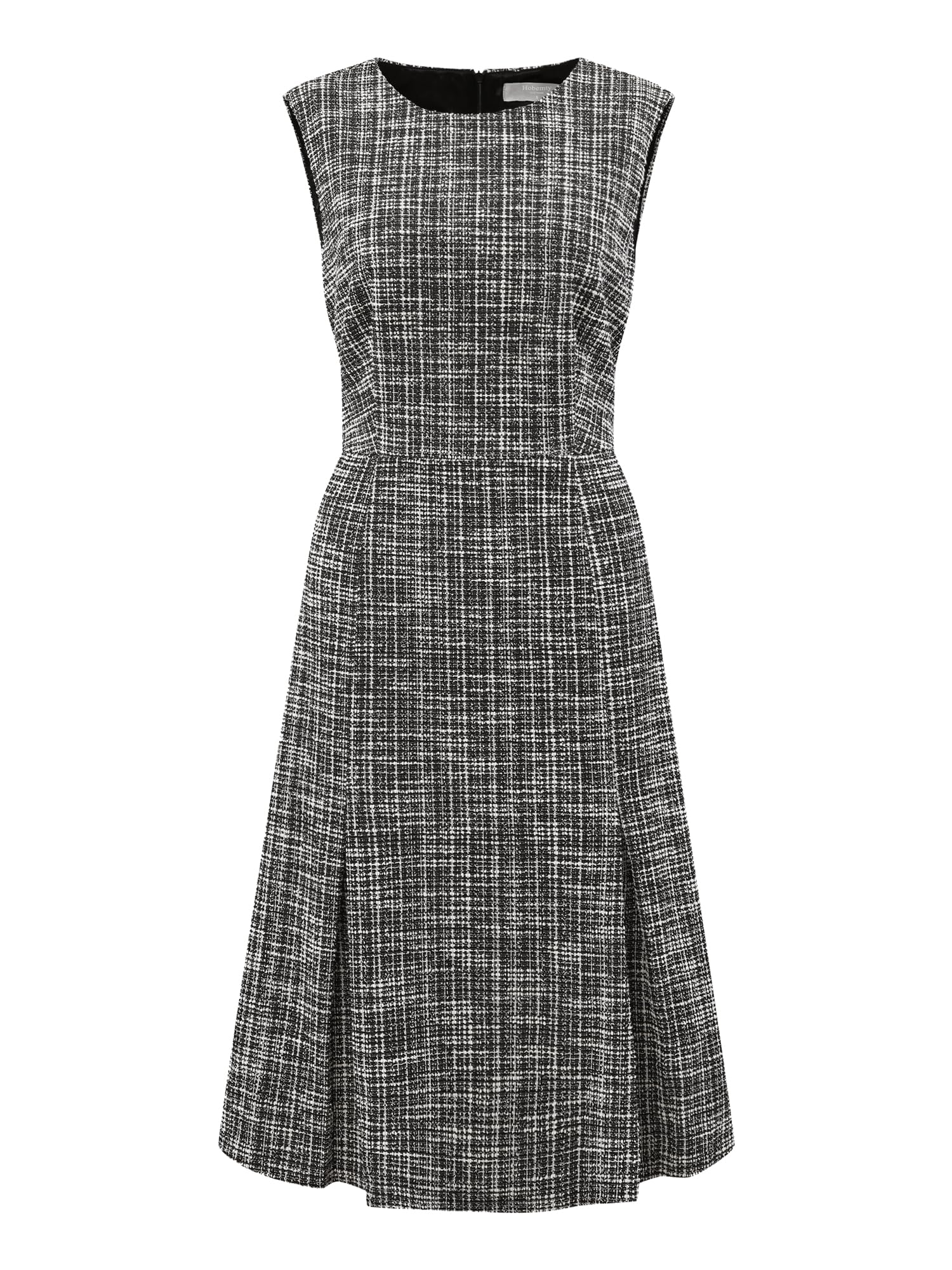 Womens Tweed Dress Knee Length A-Line Sleeveless Work Dress