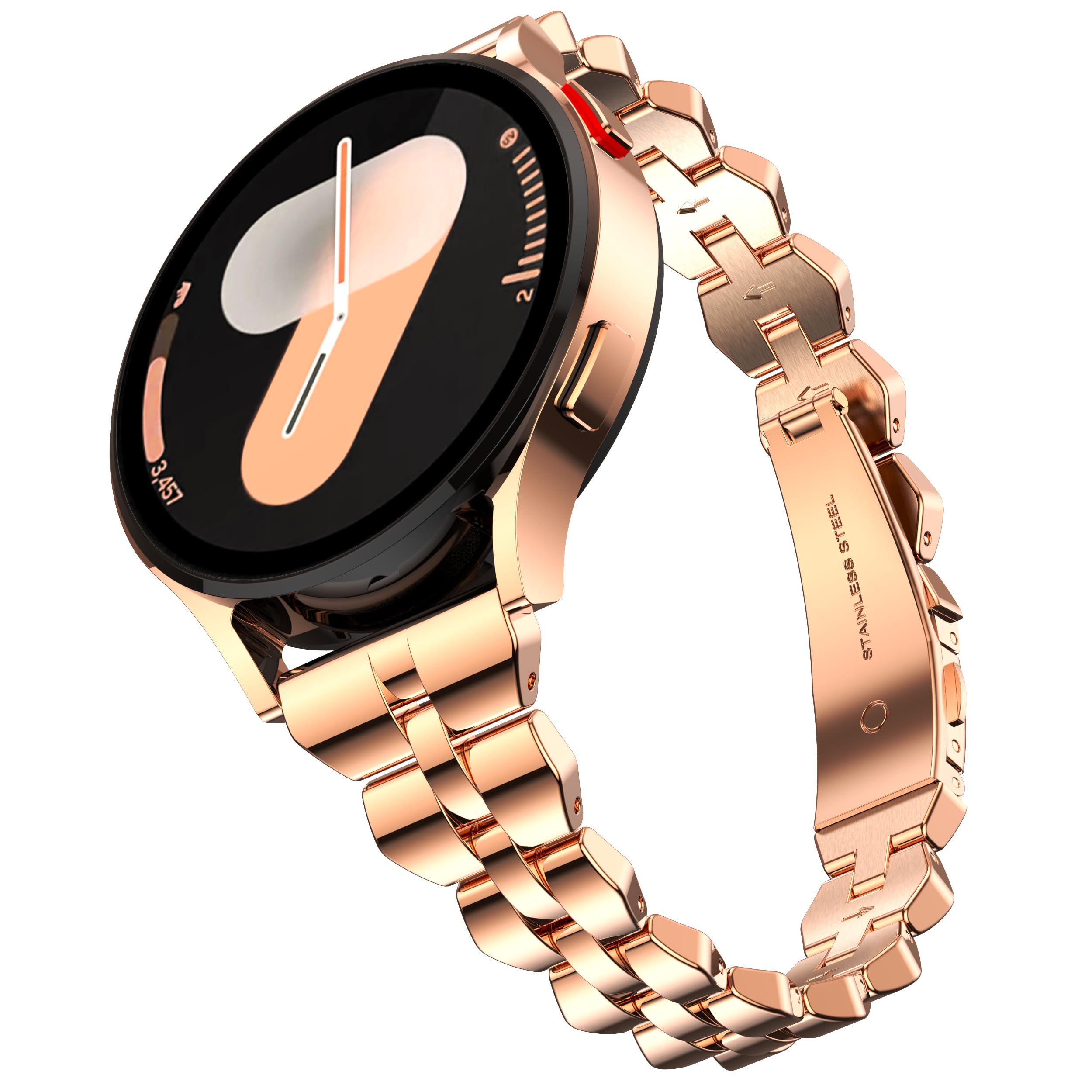 Photo 1 of GELISHI 20mm Watch Bands Compatible with Galaxy Watch 7 6 5 4 Band 40mm 44mm for Women, Slim Stainless Metal Band Quick Release Strap for Galaxy Watch 6 Classic 43mm 47mm/Watch 4 Classic 42mm 46mm, Rose Gold
