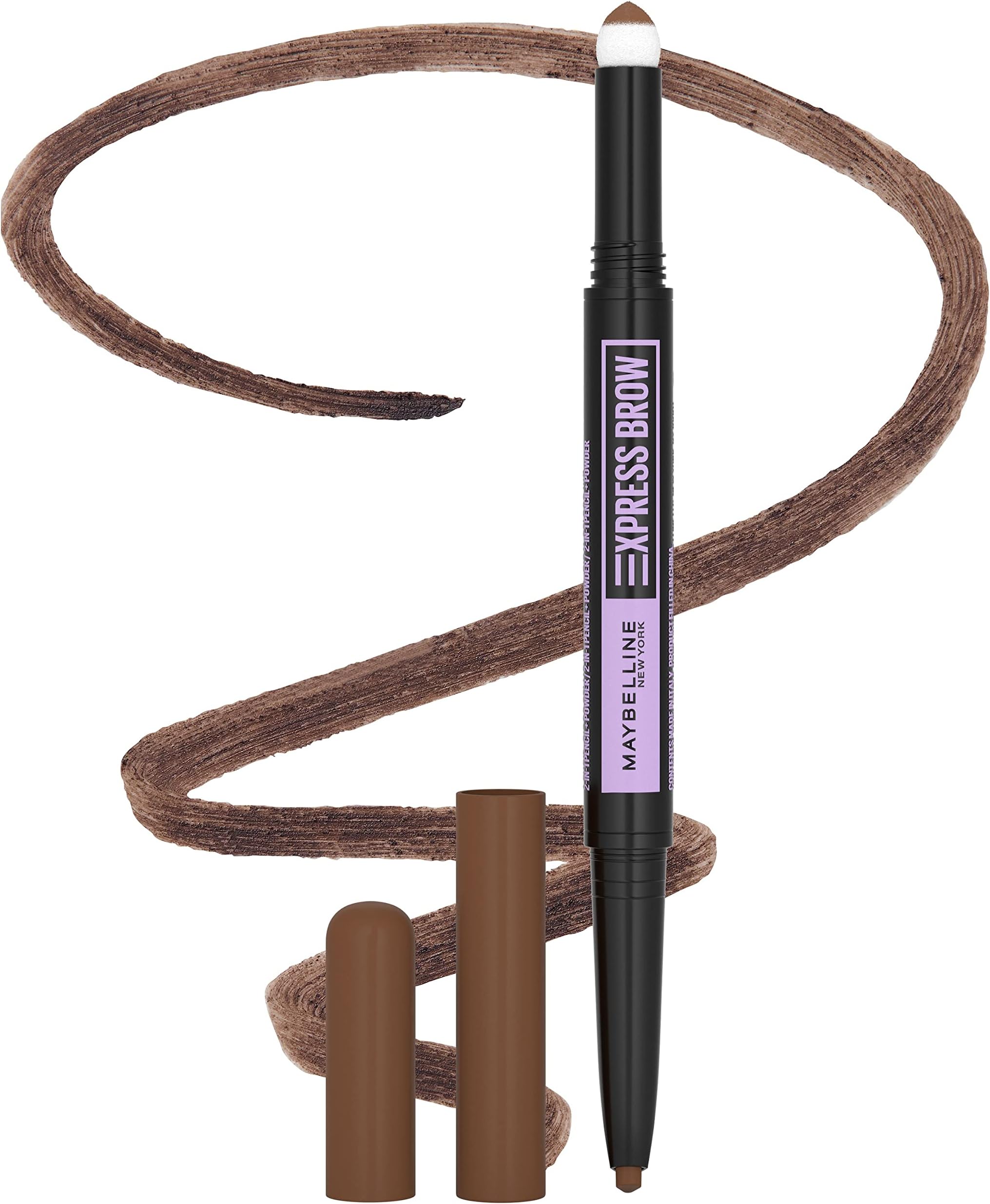 Express Brow 2-In-1 Pencil and Powder Eyebrow Makeup, Soft Brown, 1 Count