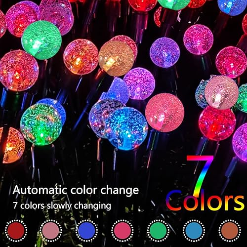 Miniatura 3 de Kinbrace Luz solar decorativa para jardín, luz oscilante mejorada con forma de estrella que se balancea por el viento, con 8 bombillas de burbujas