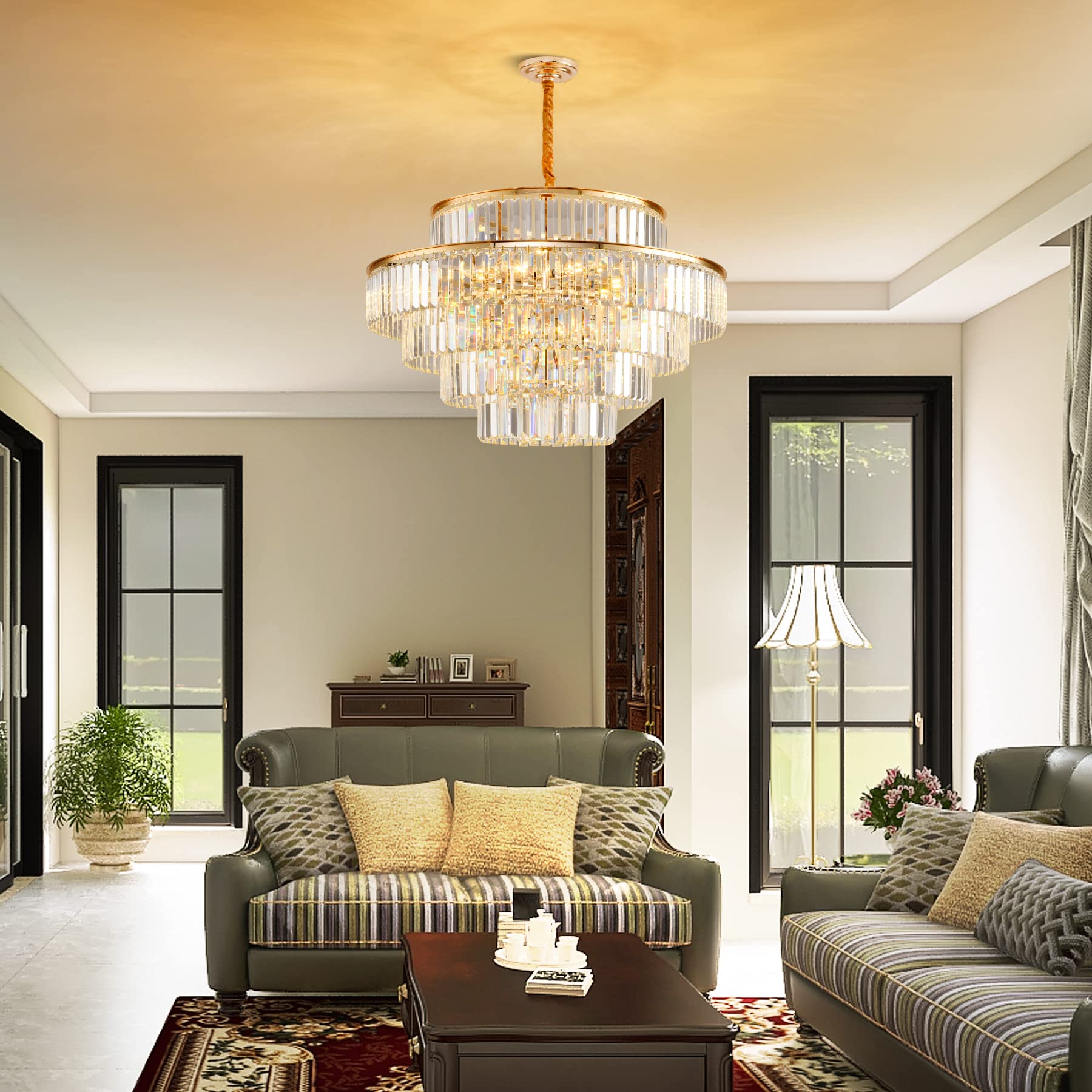 ERNOPEBO Crystal Chandeliers Lighting Modern Chandeliers Pendant