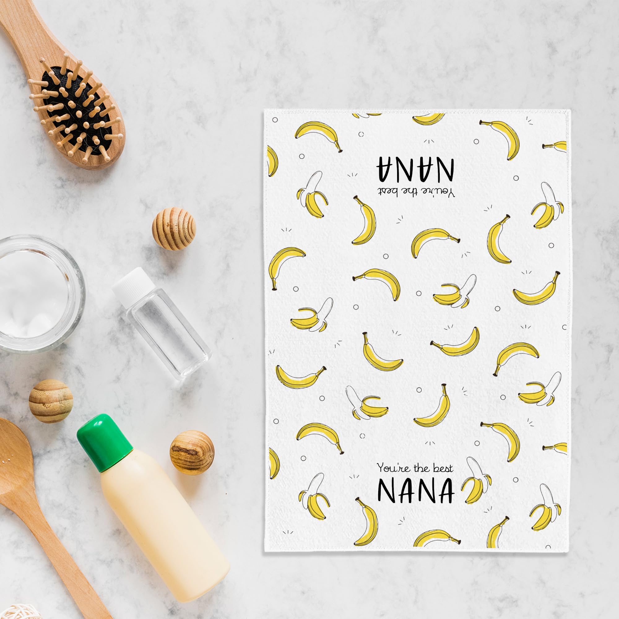 WFSM Nana Gifts Kitchen Towels - Gifts for Nana Kitchen Towels, Banana Gift Hand Towels, Gift for Nana from Grandkids Tea Towel, Nana Gifts for Mothers Day, 16×24 Inches