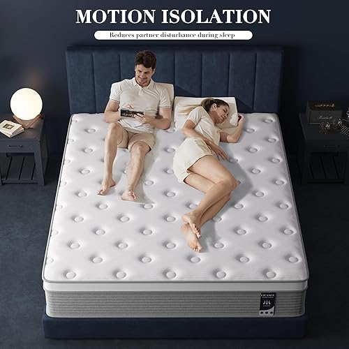 Miniatura 6 de Colchón King de 12 pulgadas, tamaño King en una caja, diseño híbrido para refrescar el sueño, alivio de la presión, apoyo sin fibra de vidrio