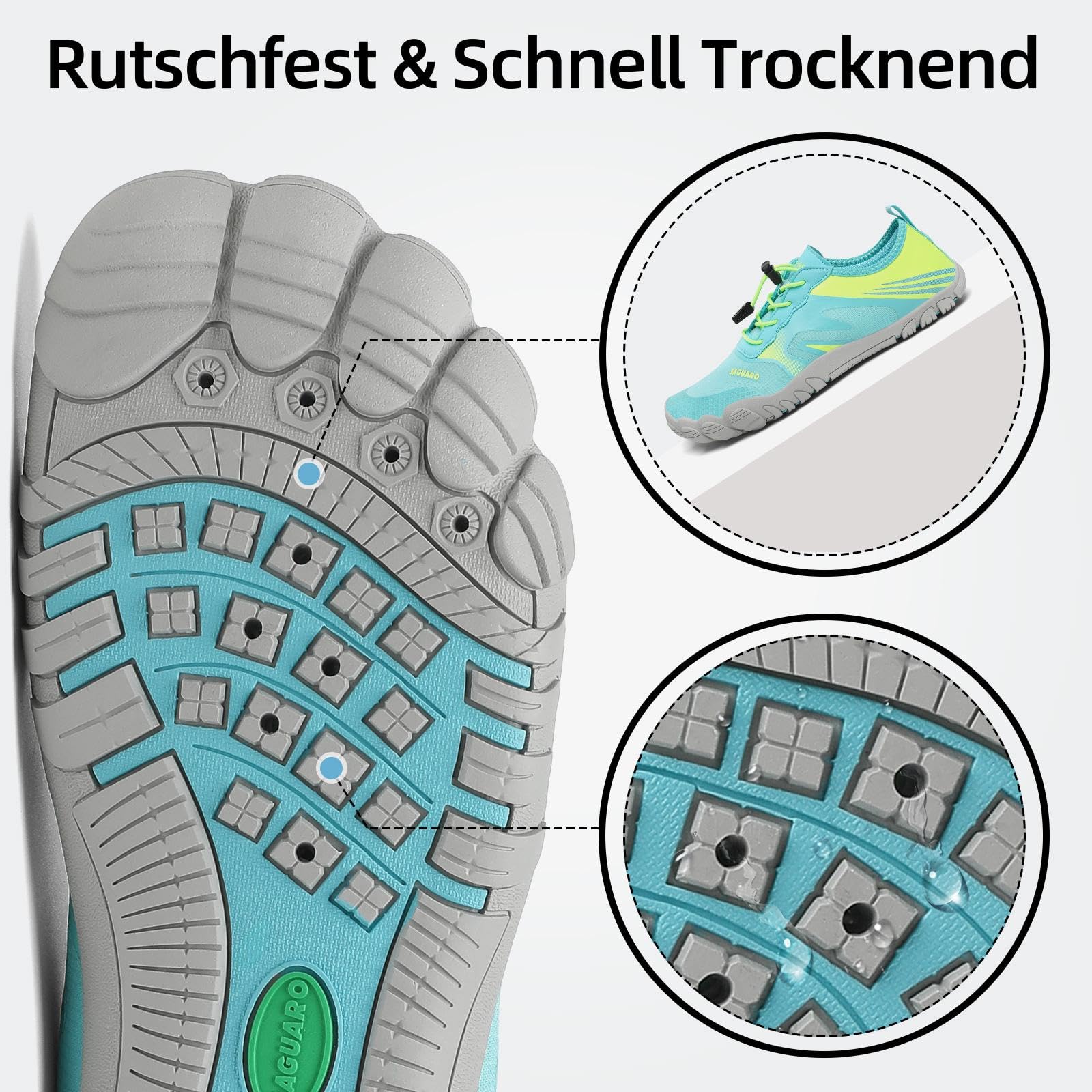 SAGUARO Uomo Scarpe Acquatiche Donna Pantofole da Spiaggia d'Acqua Bagno Scarpa Asciugatura Rapida Antiscivolo