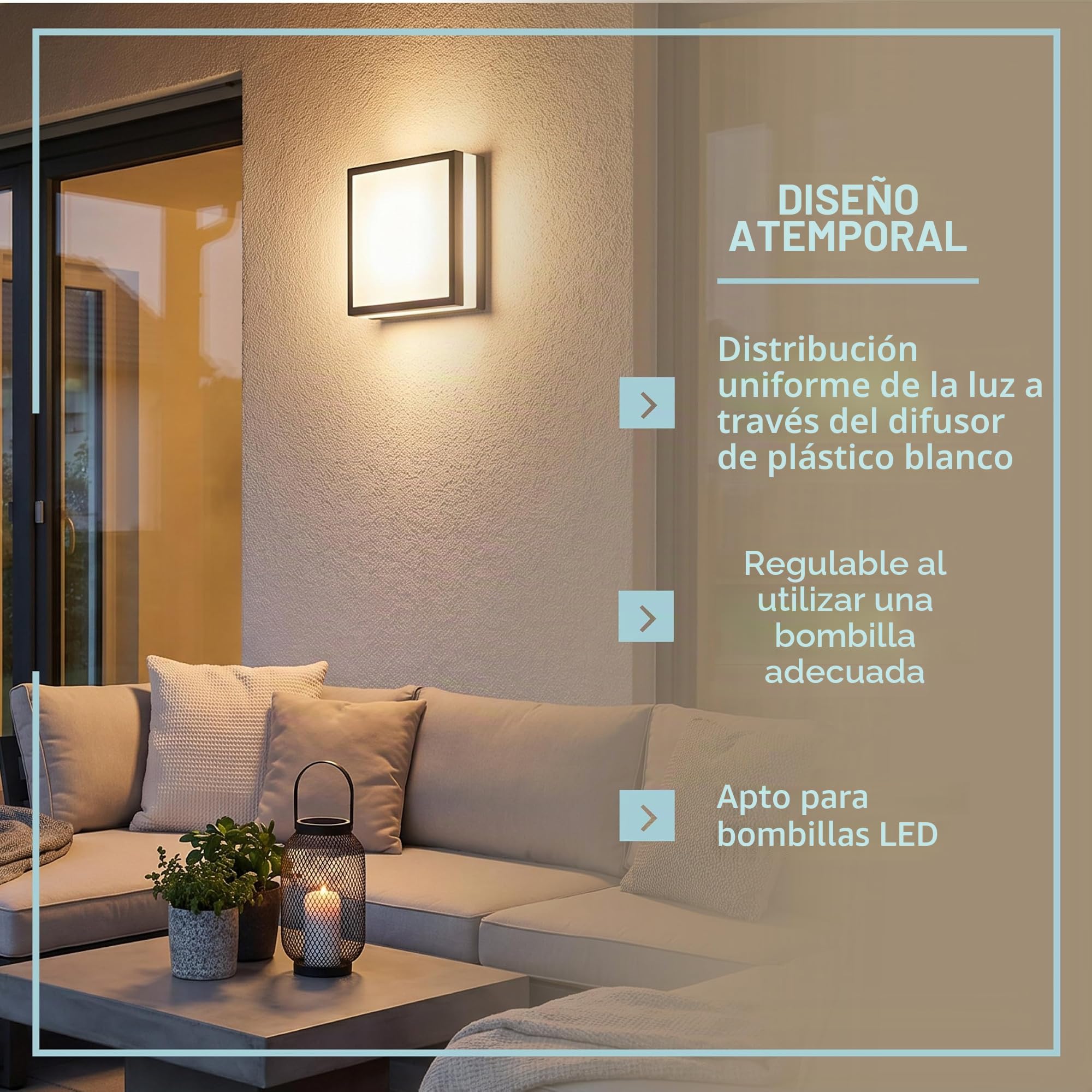 Lightbox Außen Deckenlampe IP44 - Deckenleuchte anthrazit 28,5 cm E27 exkl. | plafón antisalpicaduras para exteriores, cuadrado