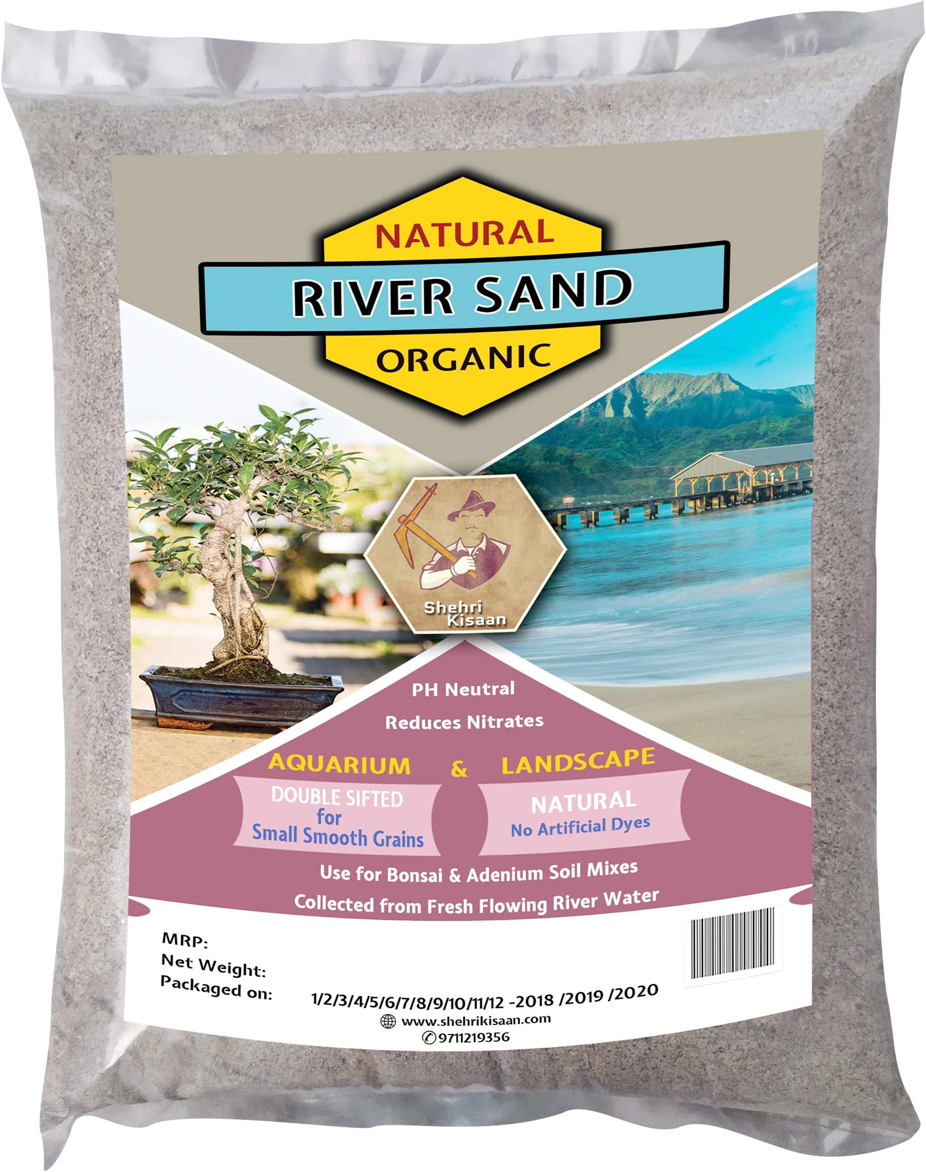 Shehri Kissan The Urban Farmers ® Natural River Sand 5kg Grey