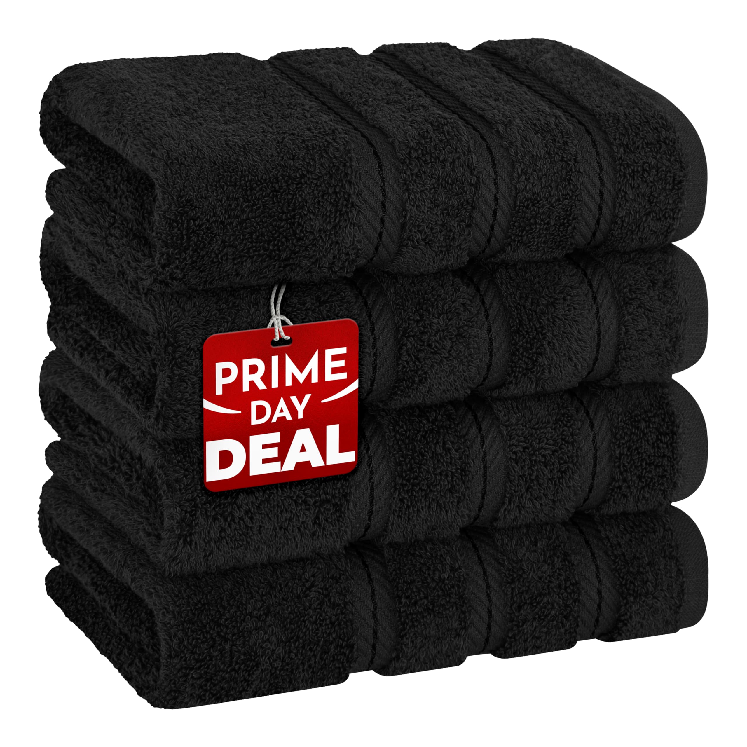 American Soft Linen Turkish Cotton Bath Towel Sets in 15 Colors Options & Styles, Maximum Softness & Absorbency (Black