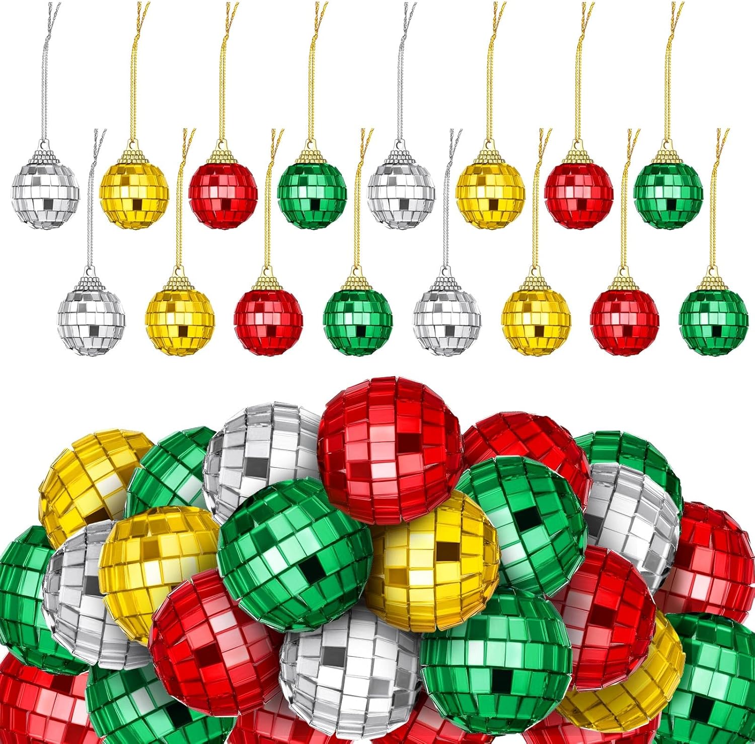48 Pcs Mini Disco Balls Ornament Disco Party Decorations
