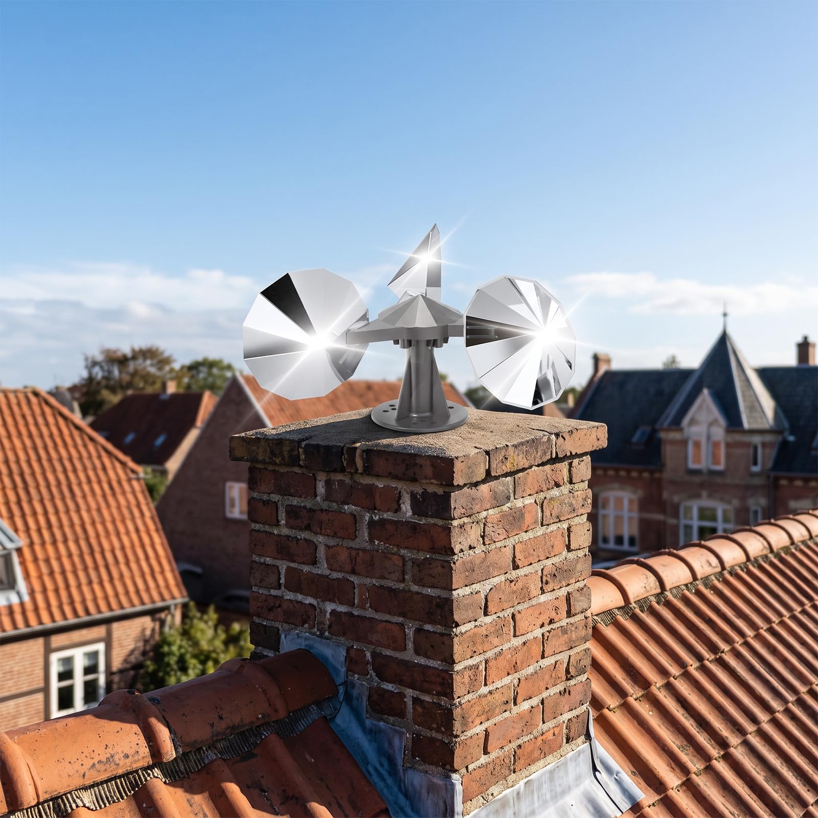 Windbetriebenes Vogelschreckgerät, 360° rotierende, reflektierende