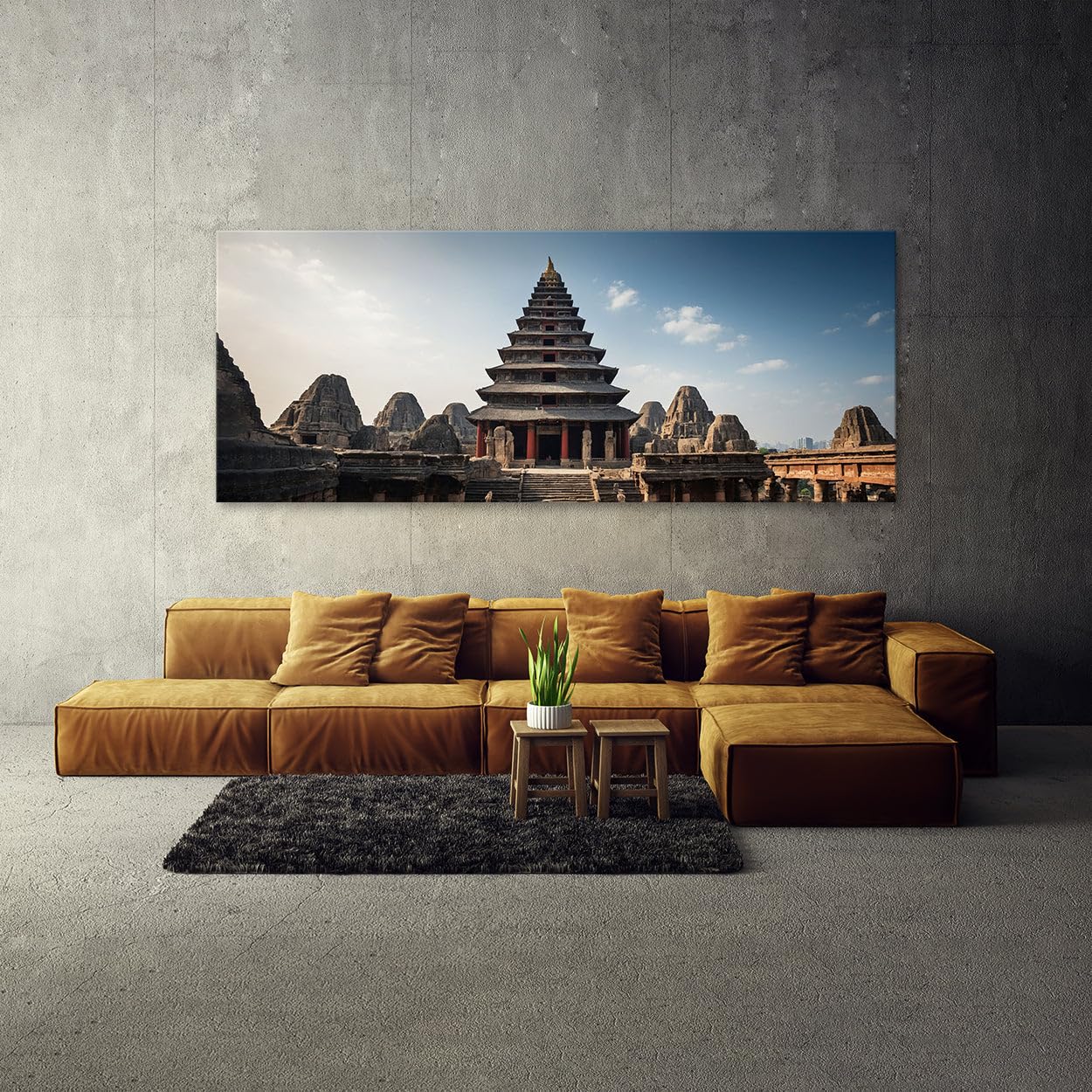 Sense Canvas Toile décorative thaïlandaise intemporelle avec contraste 75 - Décoration de la maison - Grand format - 101,6 x 40,6 cm