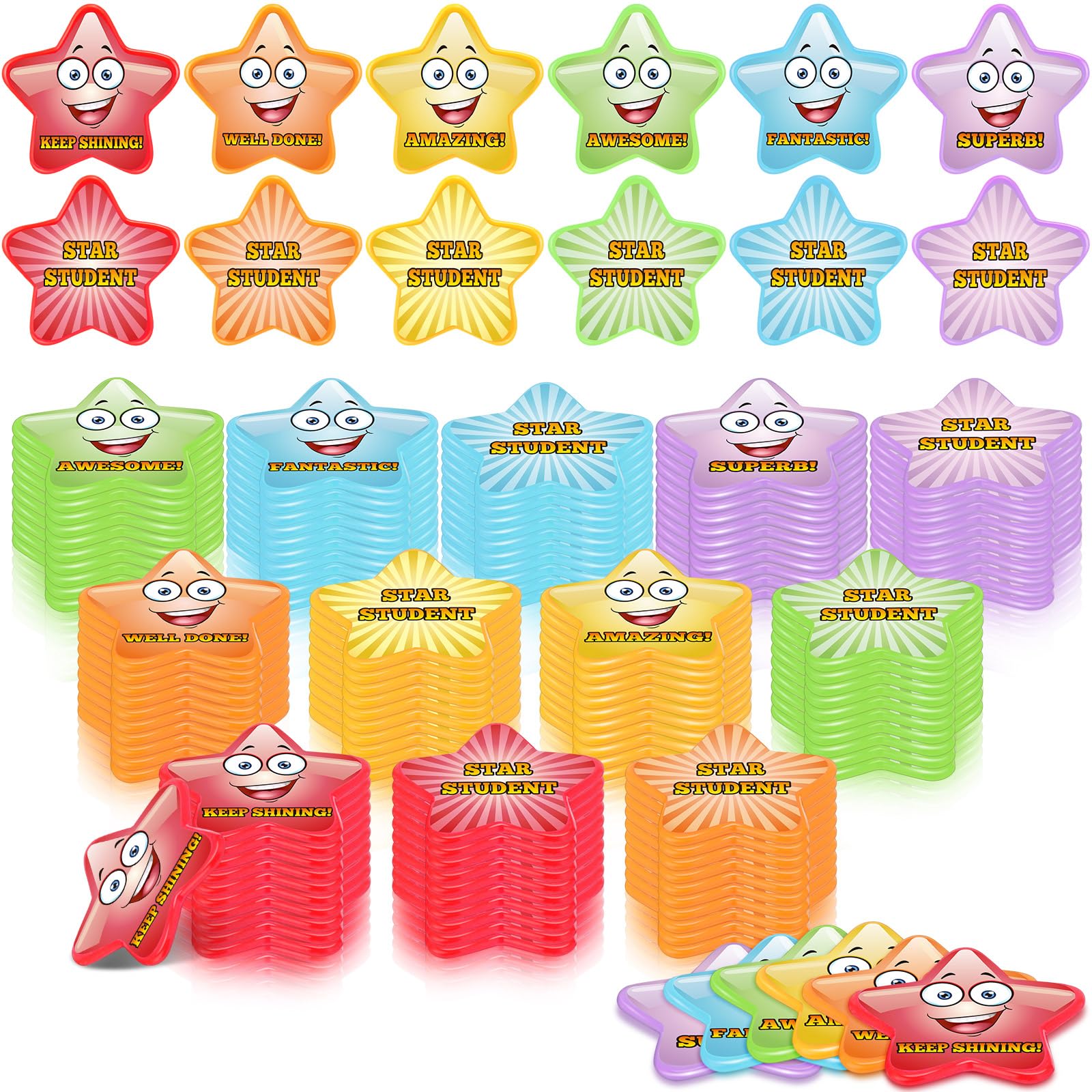 Eersida 120 PCS Screen Time Tokens for Behavior Clip to Rewards, Behavior Management Tool, Positive Reinforcement, Reward Incentives and Teacher Handout Rewards (Star)