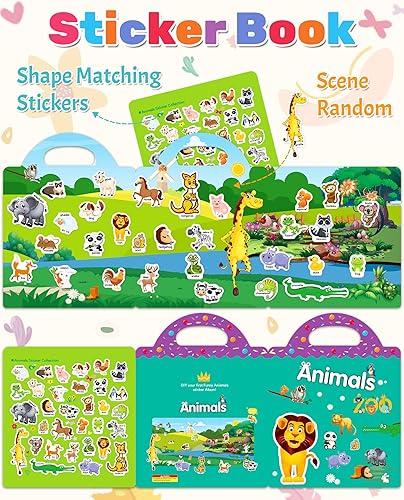 Miniatura 2 de Benresive - Libro de calcomanías reutilizables para niños de 2 a 4 años, libros con calcomanías de viaje divertidas y actividades de manualidades