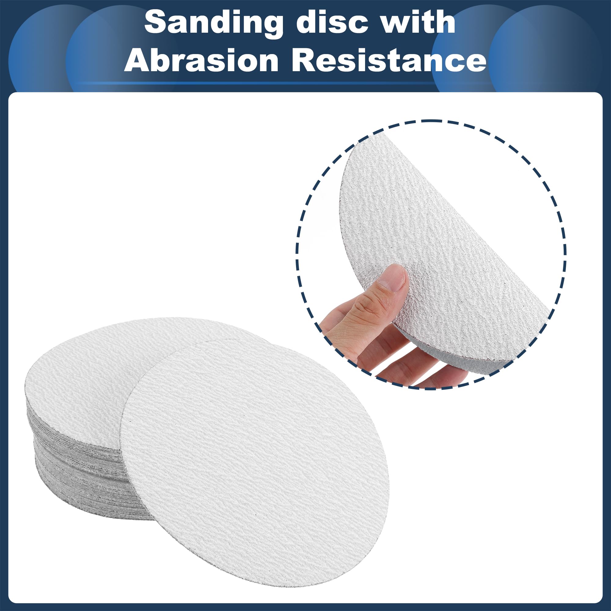INFINAUTO Sanding Discs, 7.09" 80 Grit Automotive Repair Round Hook and Loop Sandpaper Aluminum Oxide White, 50 Pcs - Image 3