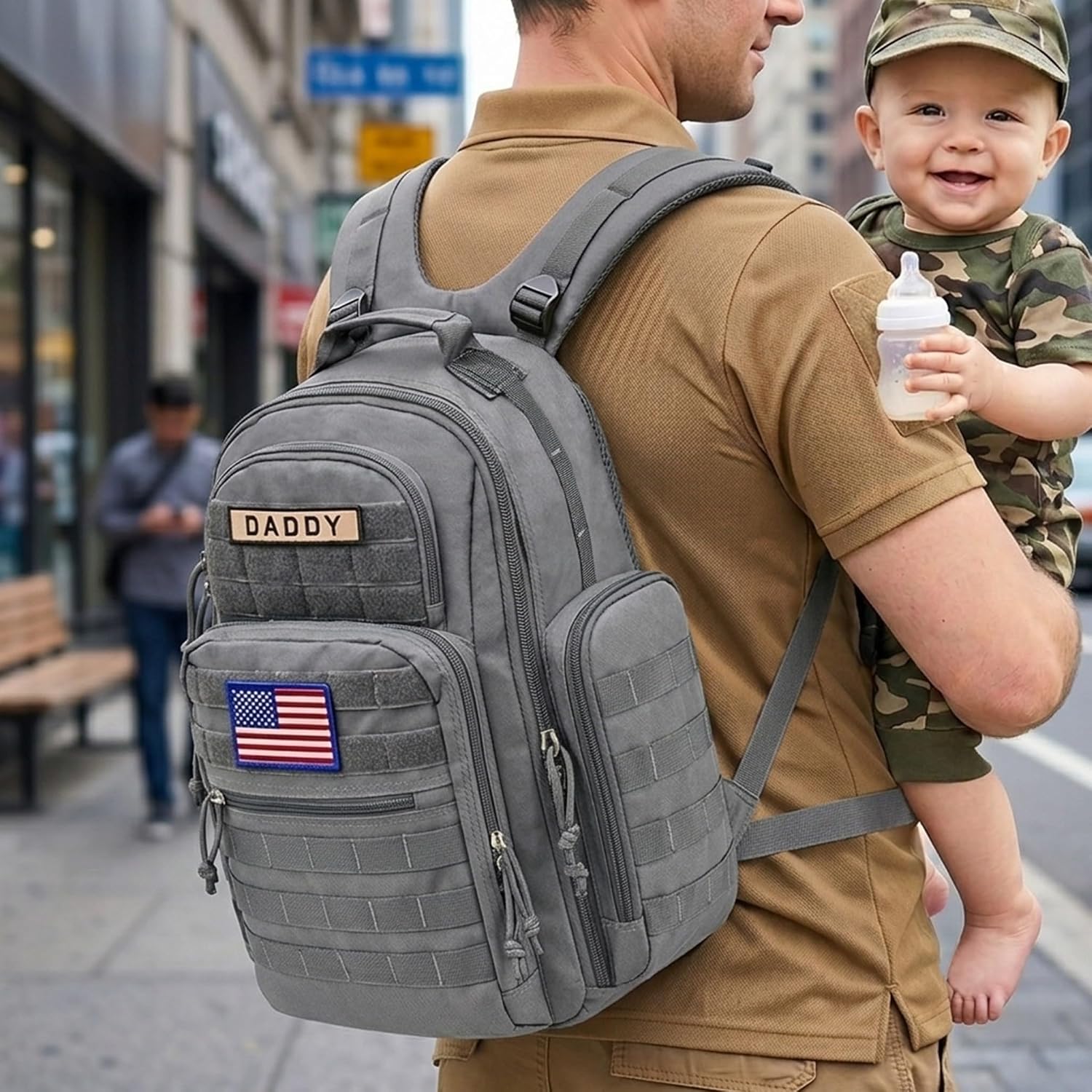 SHARKMOUTH Military Diaper Bag for Men: 100% Confident Parenting for Dads