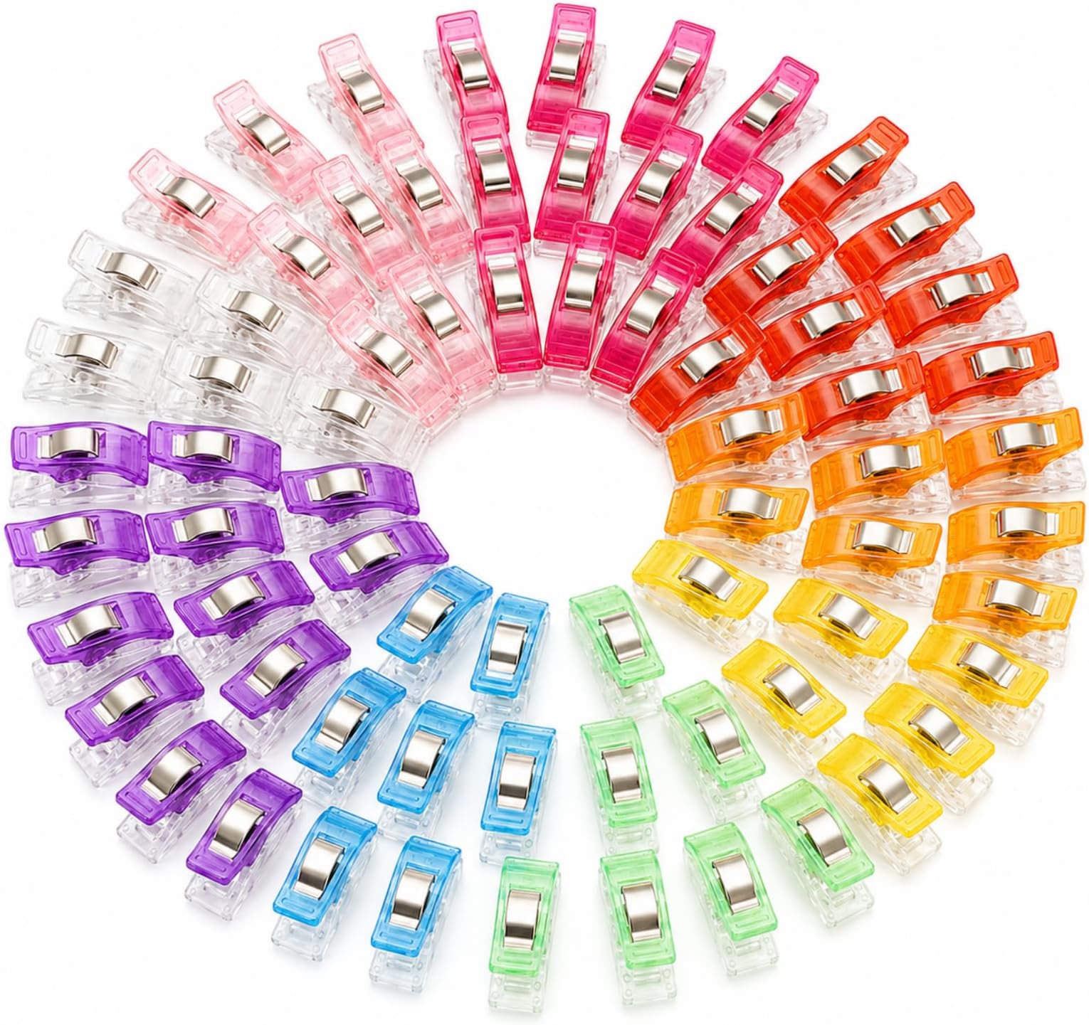 Sewing Clips 100 PCS, Colorful Fabric Clips for Quilting, Binding & Crafts
