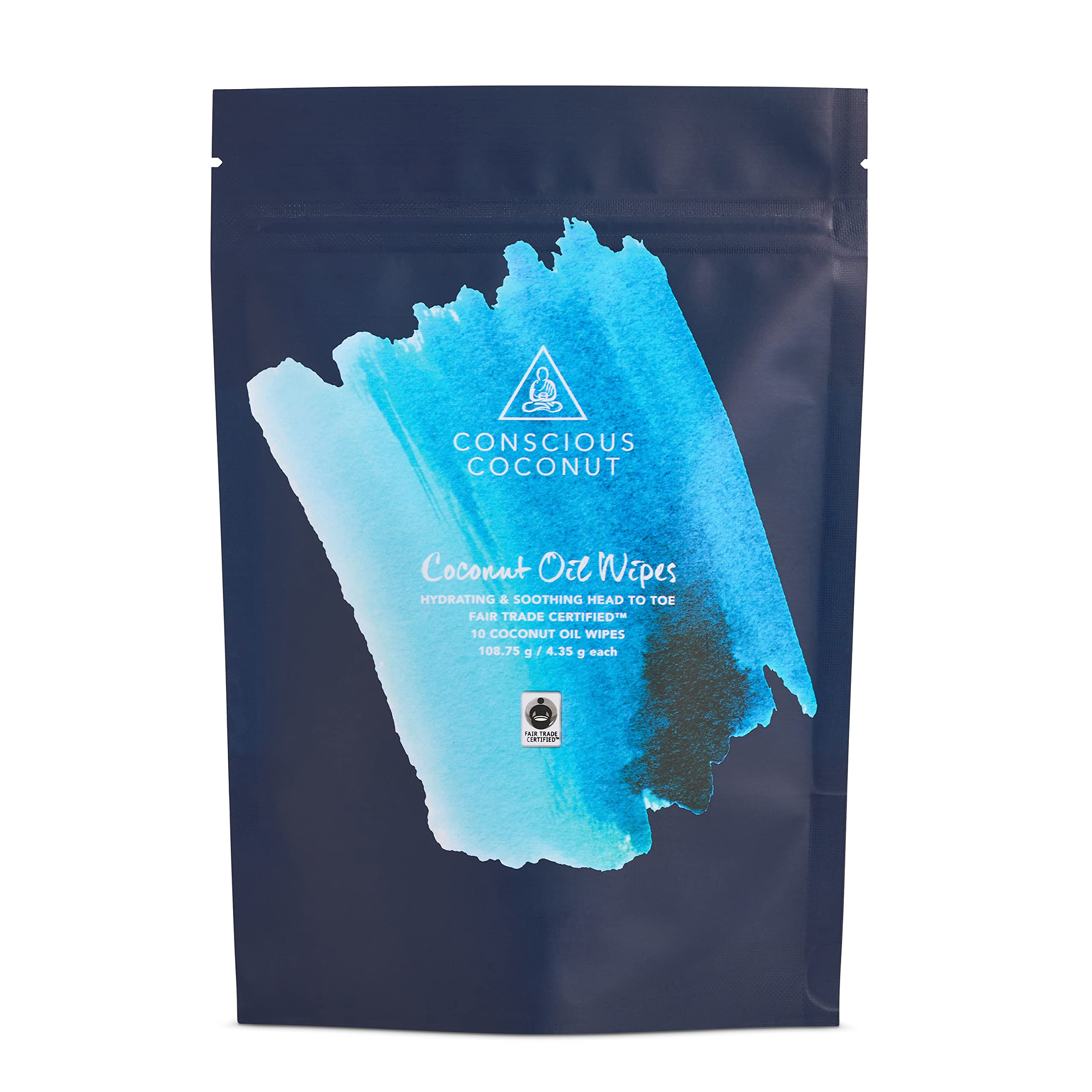 Organic Coconut Oil Intimate Wipes – Sensitive Skin Feminine Wipes, Biodegradable, Individually Wrapped, Moisturizing & Gentle – Ideal for Daily Use