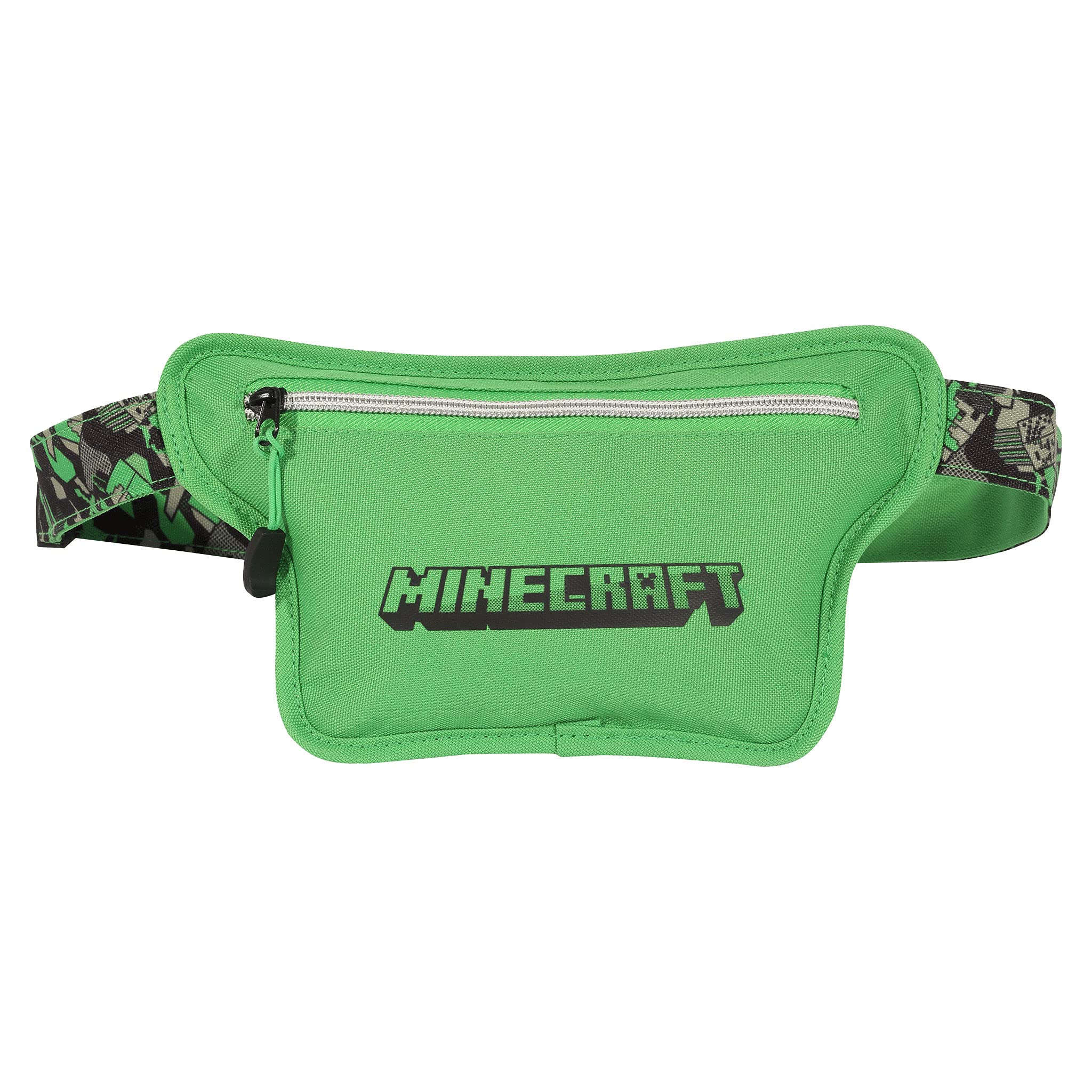 PopgearMinecraft Camo Creeper Bum Bag, Kids, One Size, Green/Black, Official Merchandise