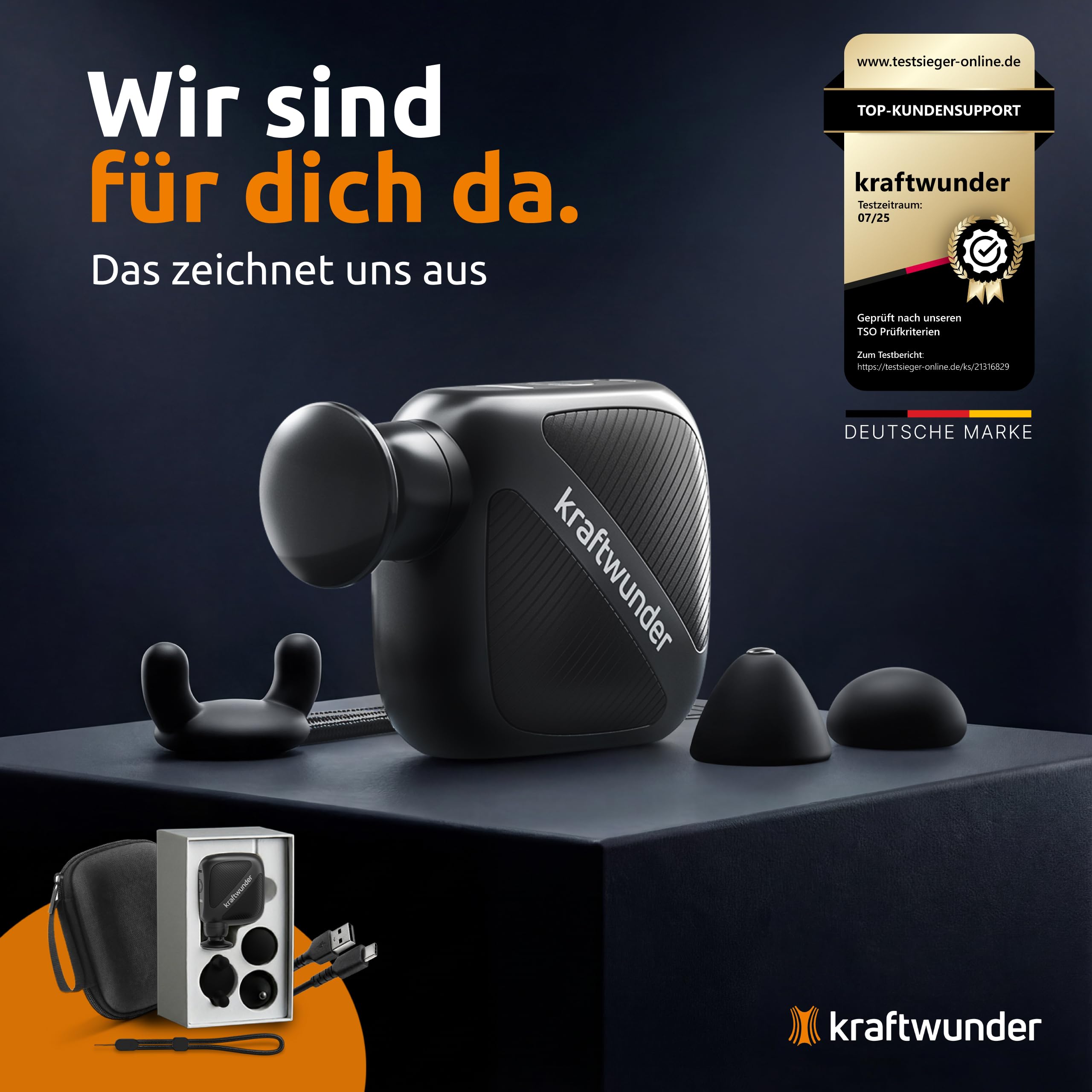 Mini Massagepistole - Kompakt & flüsterleise für Nacken, Rücken & Triggerpunkte - Effektive Tiefenwirkung mit 6 mm Hub, 4 Stufen, 230 g leicht, USB-C, inkl. Case & Silikonköpfe (Schwarz)