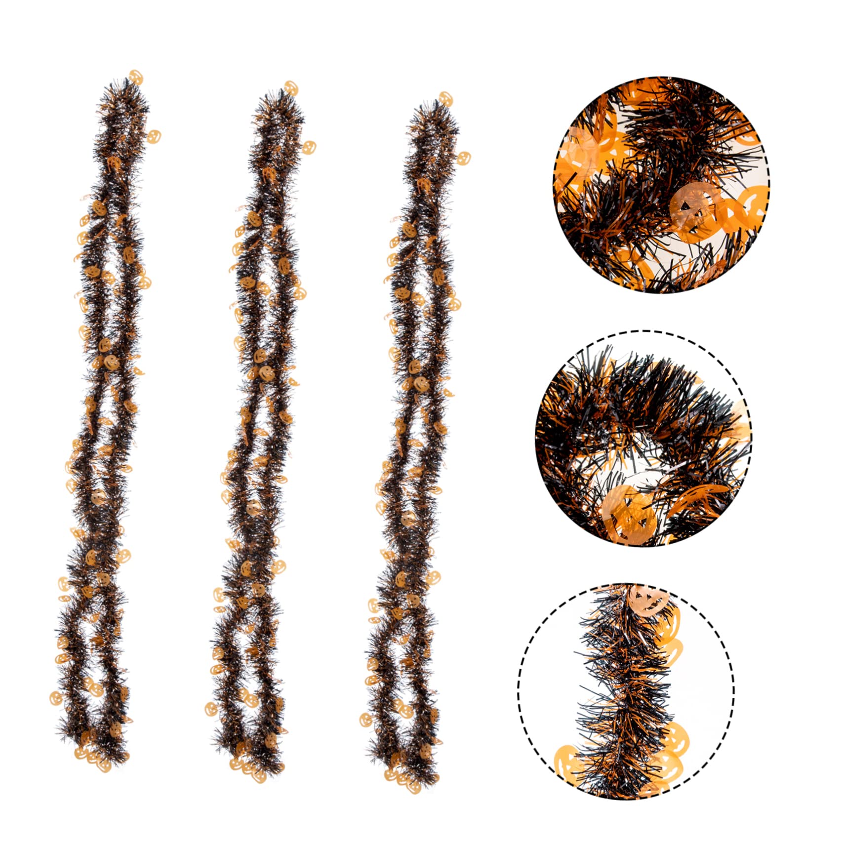 PRETYZOOM 15 STK Halloween-Dekorationen Schwarze Lametta-Girlande Halloween-Kranz Girlande Halloween wanddeko Halloween aussendeko metalldeko Halloween-Ornamente Halloween- -Schlafzimmer