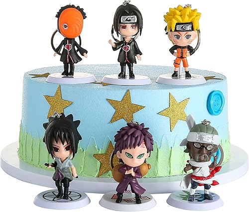 Miniatura 5 de Llavero de anime para decoración de tartas, figuras de acción, figuras de dibujos animados, decoración de fiesta, mini juguete, suministros de