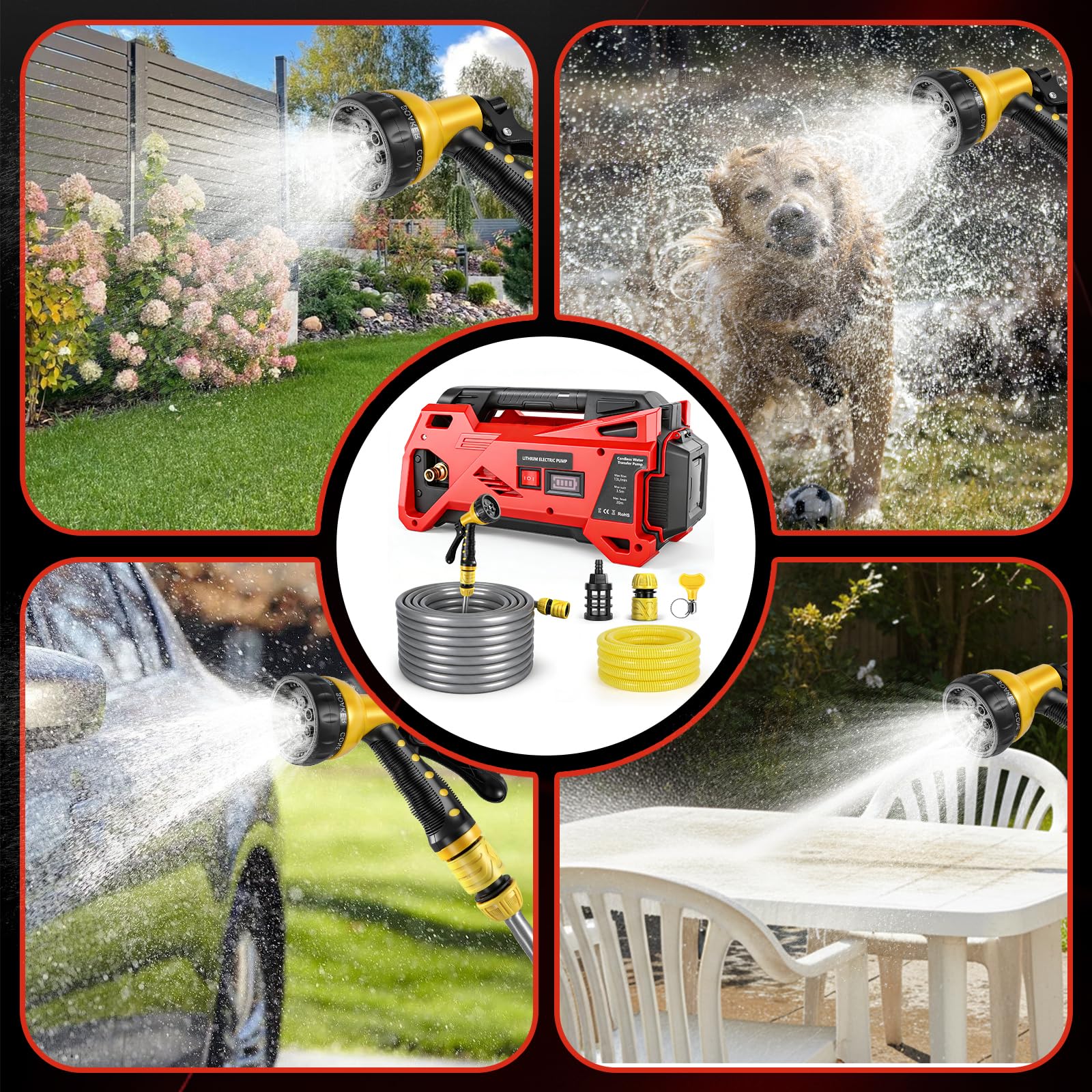 Pompa per acqua compatibile con batteria Milwaukee 18V, Elettropompa autoaspirante portatile senza fili per casa, piscina, camper, giardino, vasca idromassaggio, laghetto, acquario (senza batteria)