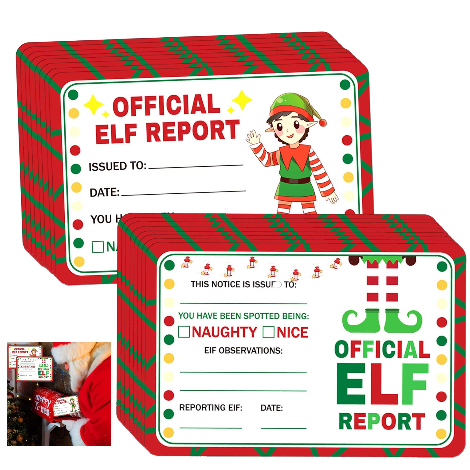 Fancy Land Weihnachtskarten – Elf On The Shelf Verhaltensberichte, 25 Stück Mit Niedlichem Design