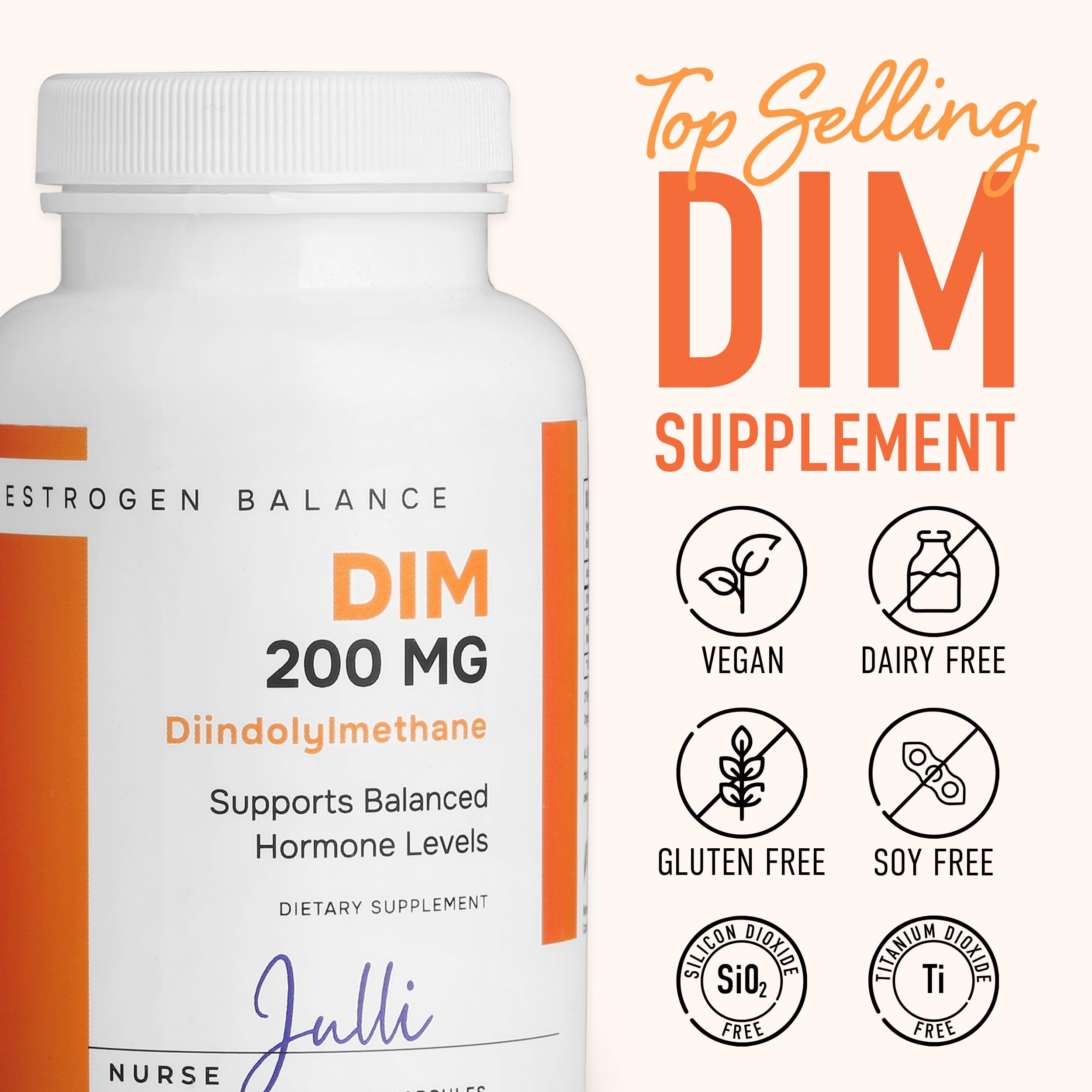 DIM Estrogen Supplement for Women - Hormone Balance & Harmony Support for Menopause, PCOS & Hormonal Acne with Antioxidant Properties - 200 Mg, 60 Count (Pack of 1) — Amazon image 2