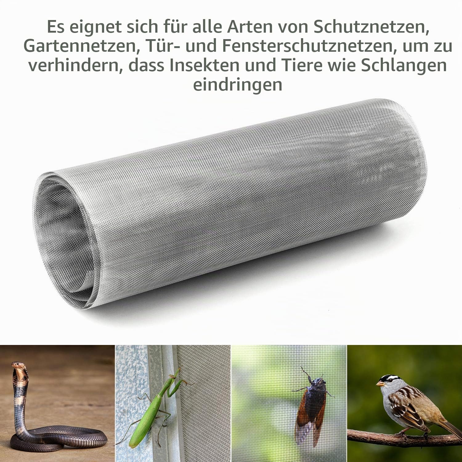 QWORK Drahtgeflecht, aus 304 Edelstahl, Wire Mesh 30 Mesh, 30 x 60 cm, metallgitter feinmaschig, 0.6 mm Löcher, für Nagetiere Fenstergitter Maschendraht Filternetz, 2 Stück